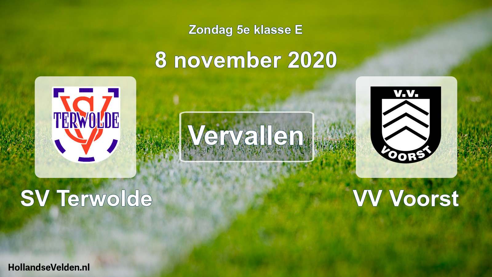 Scheduled Match: SV Terwolde - VV Voorst (8 November 2020)
