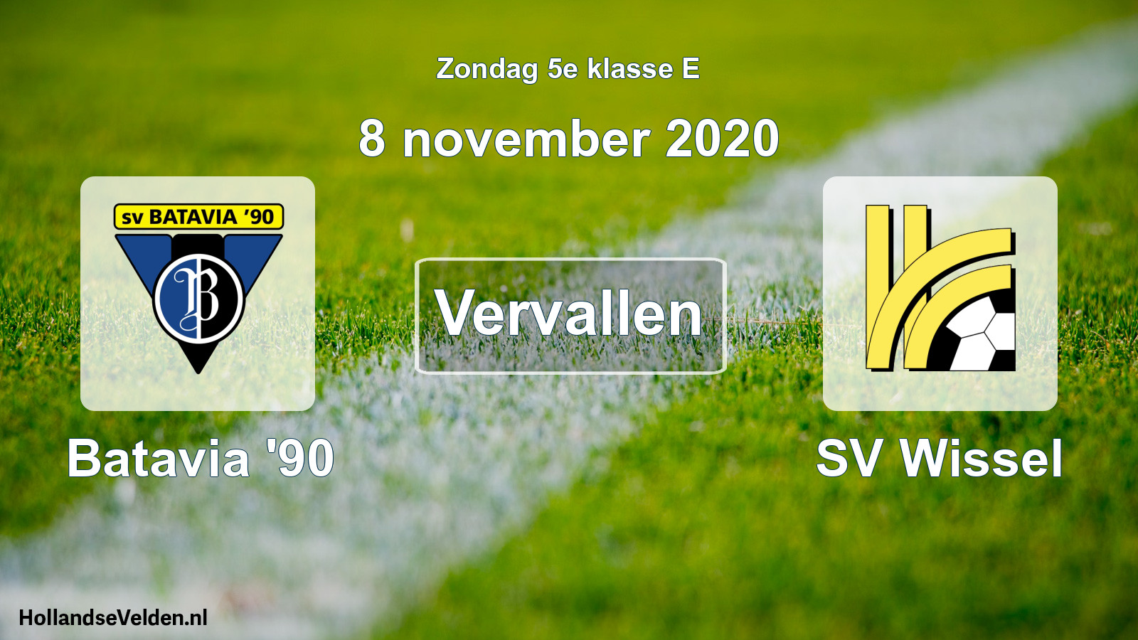 Scheduled Match: Batavia '90 - SV Wissel (8 November 2020)