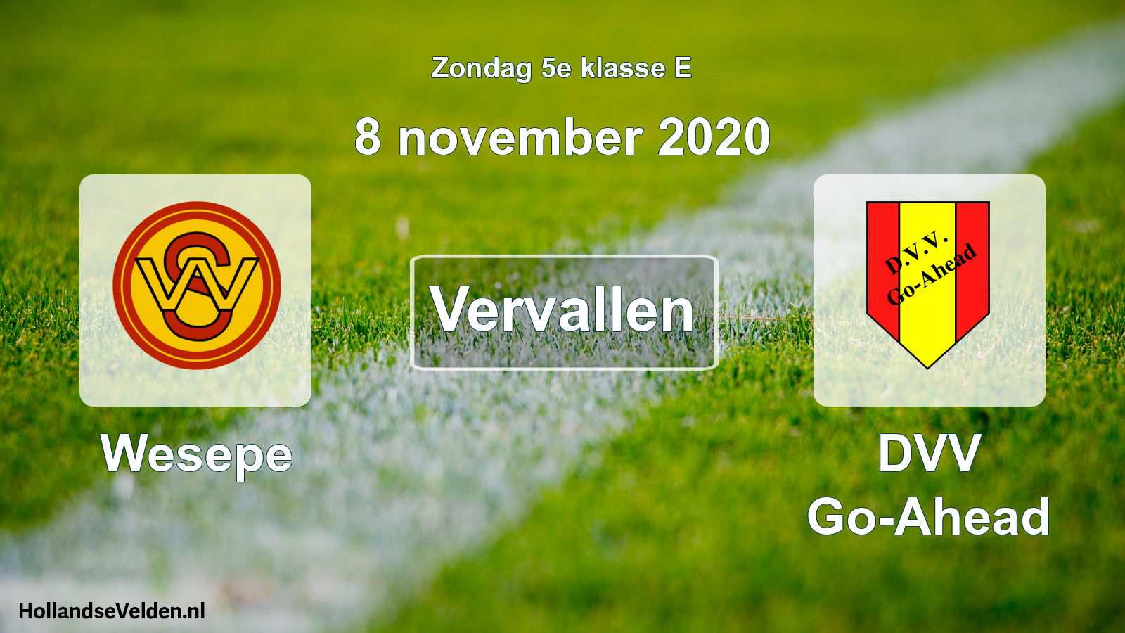 Scheduled Match: Wesepe - DVV Go-Ahead (8 November 2020)