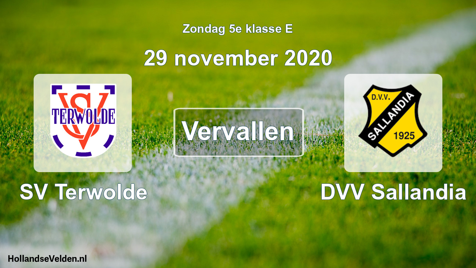 Scheduled Match: SV Terwolde - DVV Sallandia (29 November 2020)