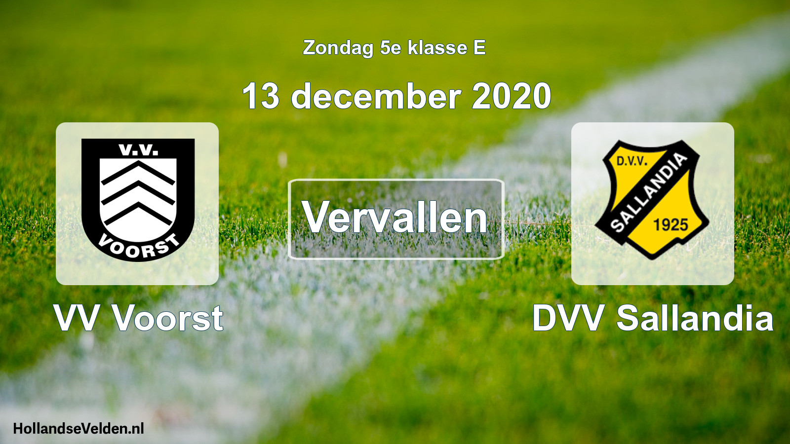 Scheduled Match: VV Voorst - DVV Sallandia (13 December 2020)