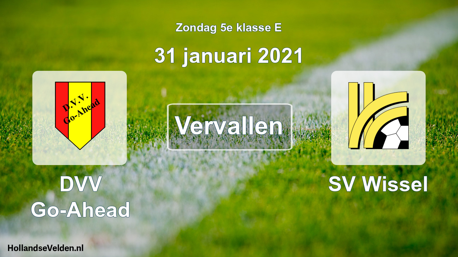 Scheduled Match: DVV Go-Ahead - SV Wissel (31 January 2021)
