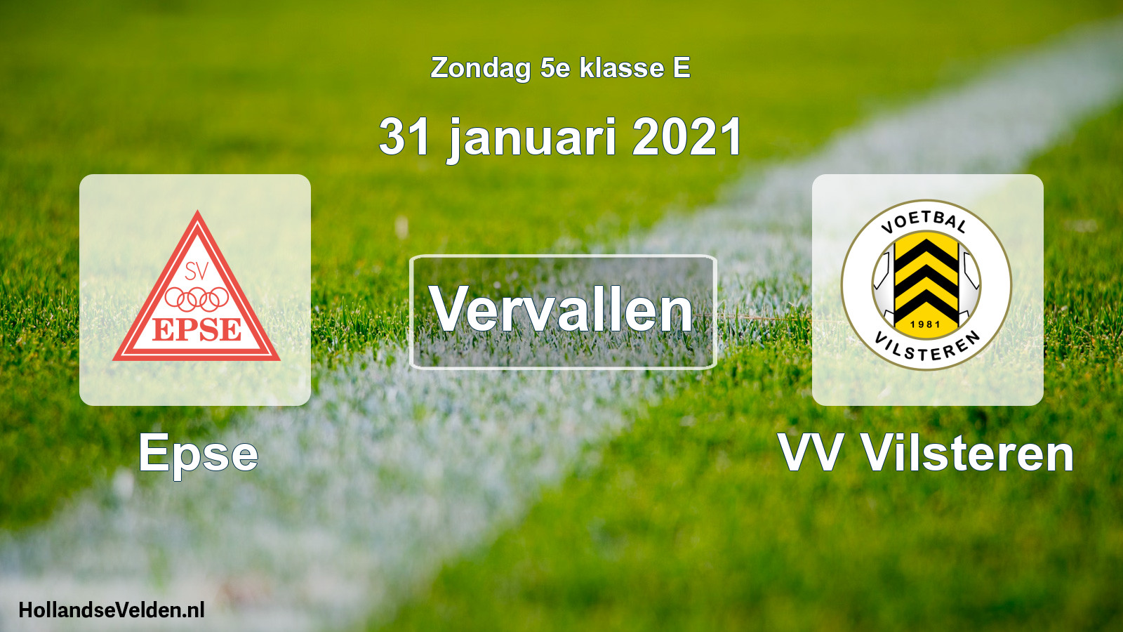 Scheduled Match: Epse - VV Vilsteren (31 January 2021)