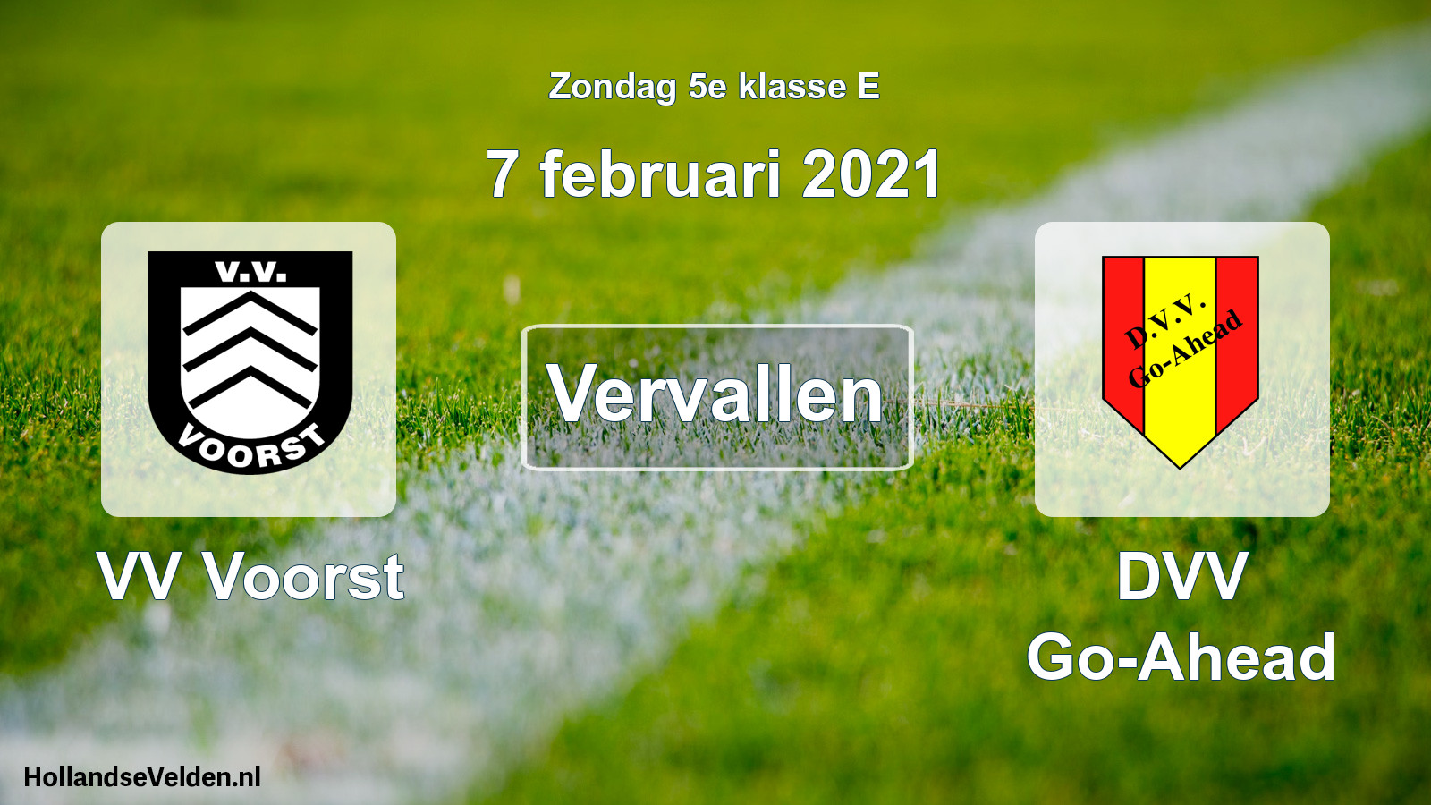 Scheduled Match: VV Voorst - DVV Go-Ahead (7 February 2021)