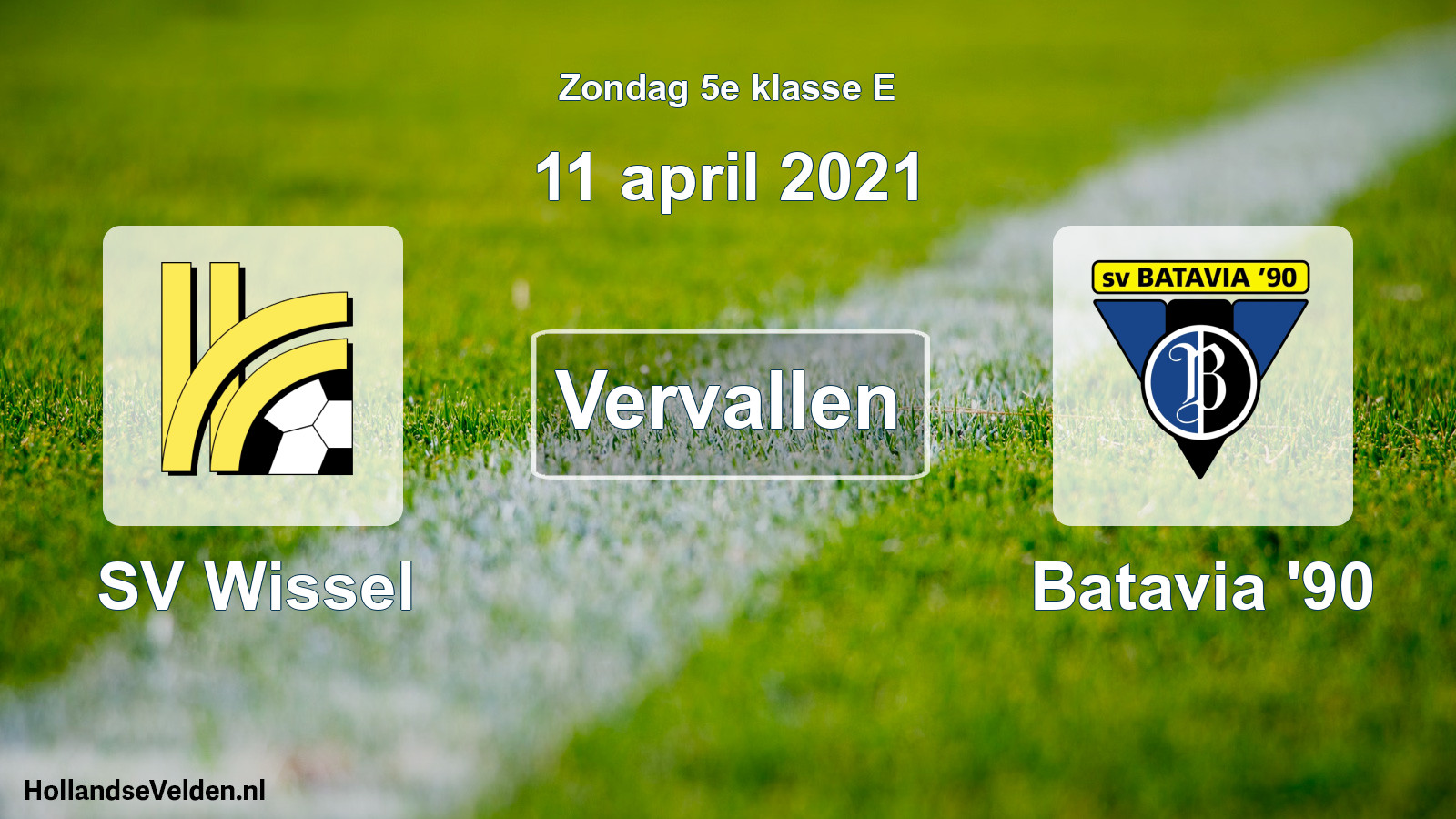 Scheduled Match: SV Wissel - Batavia '90 (11 April 2021)