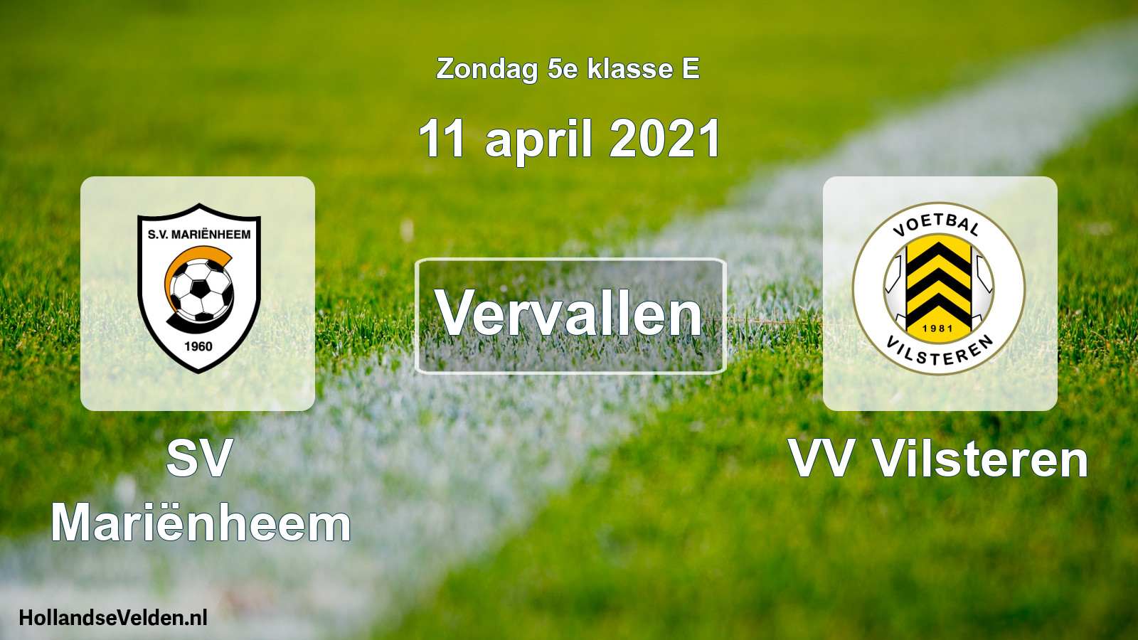 Scheduled Match: SV Mariënheem - VV Vilsteren (11 April 2021)