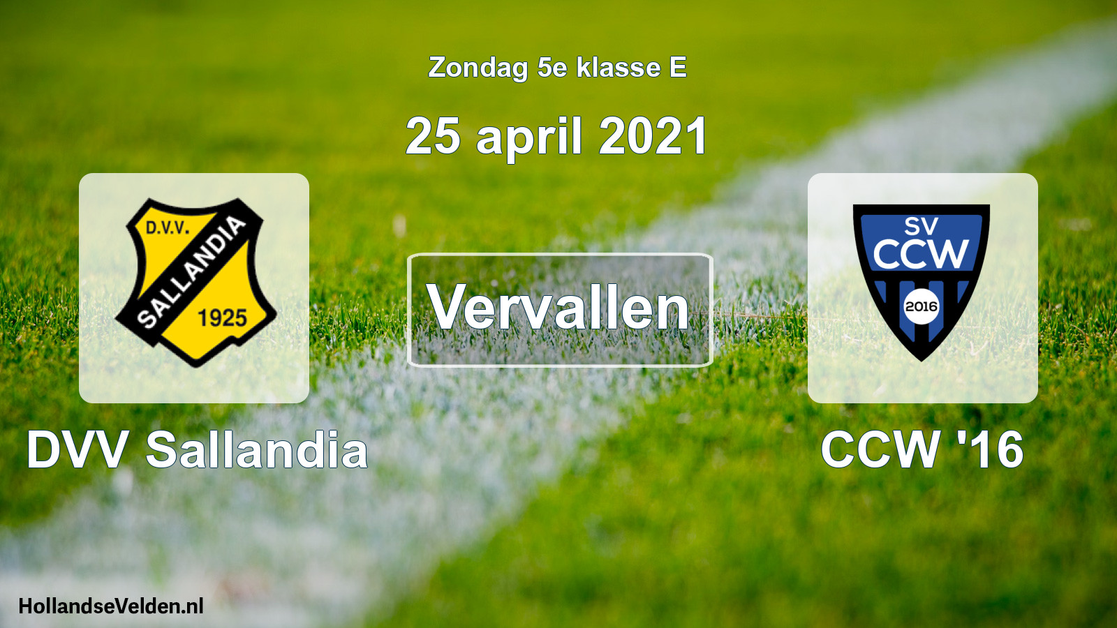 Scheduled Match: DVV Sallandia - CCW '16 (25 April 2021)