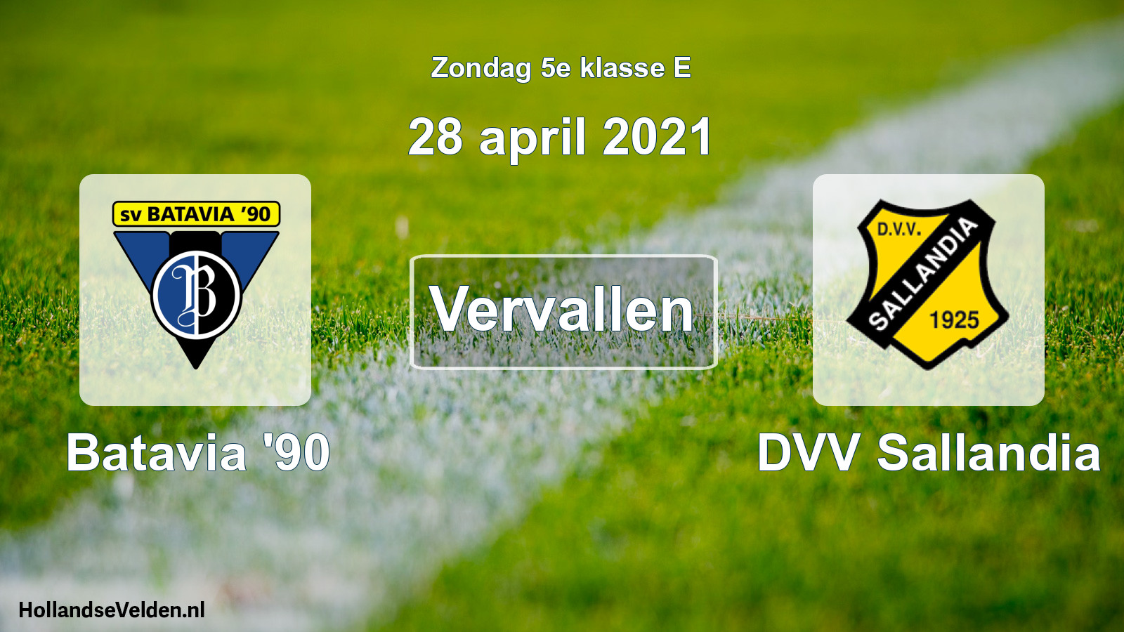 Scheduled Match: Batavia '90 - DVV Sallandia (28 April 2021)