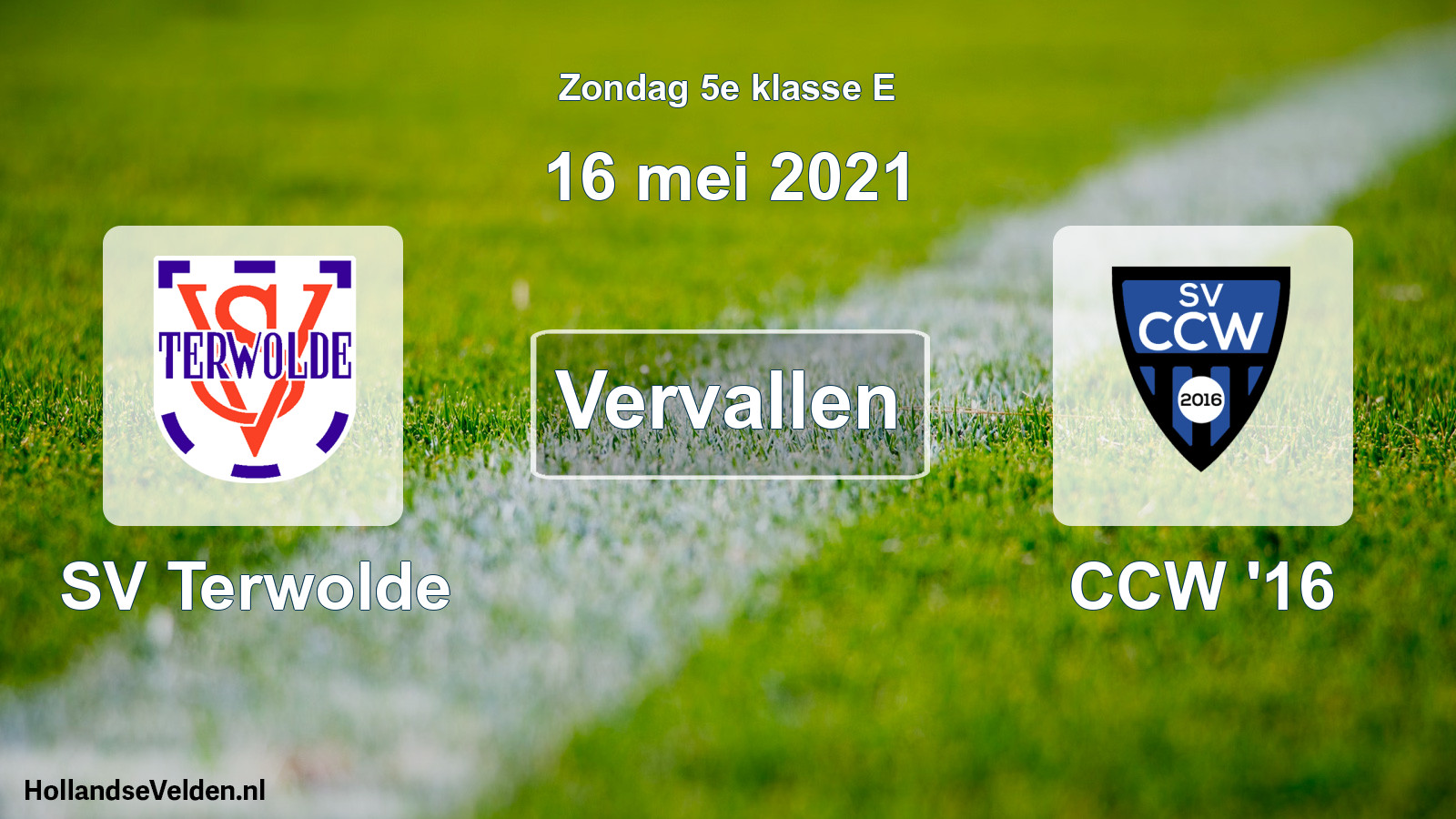 Scheduled Match: SV Terwolde - CCW '16 (16 May 2021)