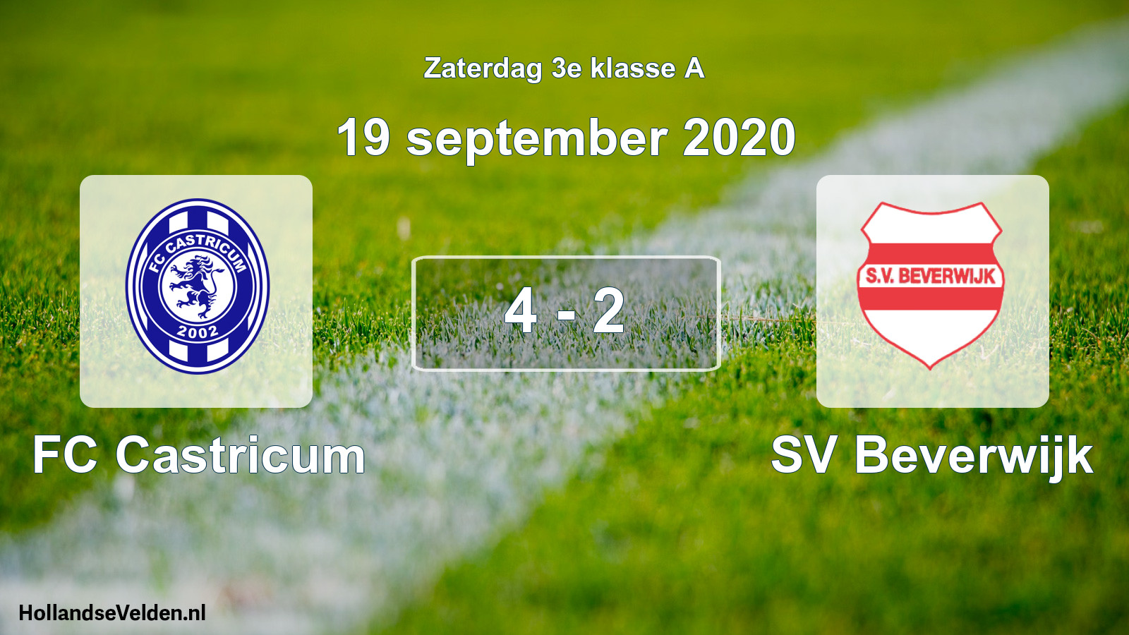 Total number of matches played: FC Castricum - SV Beverwijk 4 - 2 (19 September 2020)