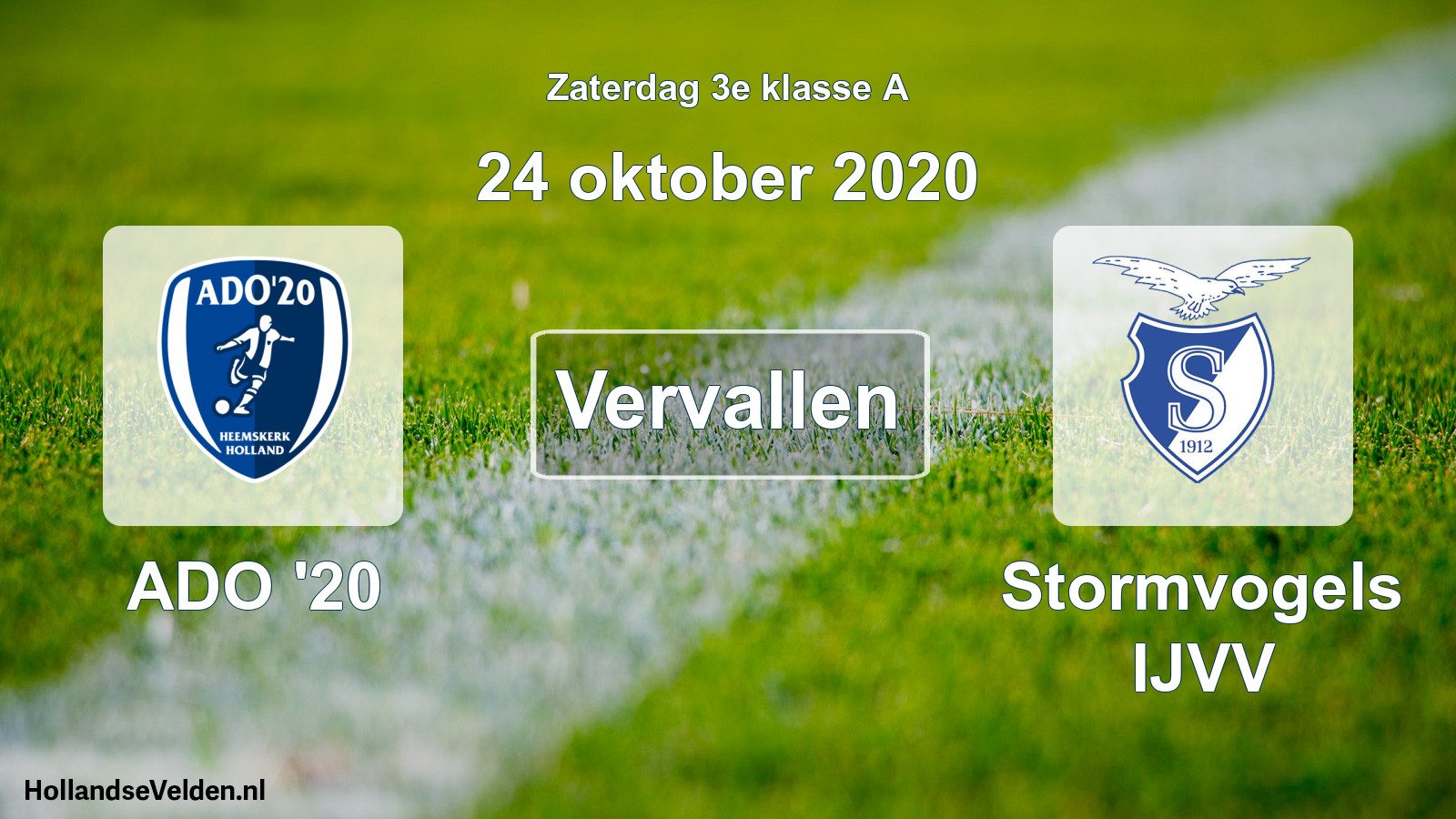 Scheduled Match: ADO '20 - Stormvogels IJVV (24 October 2020)
