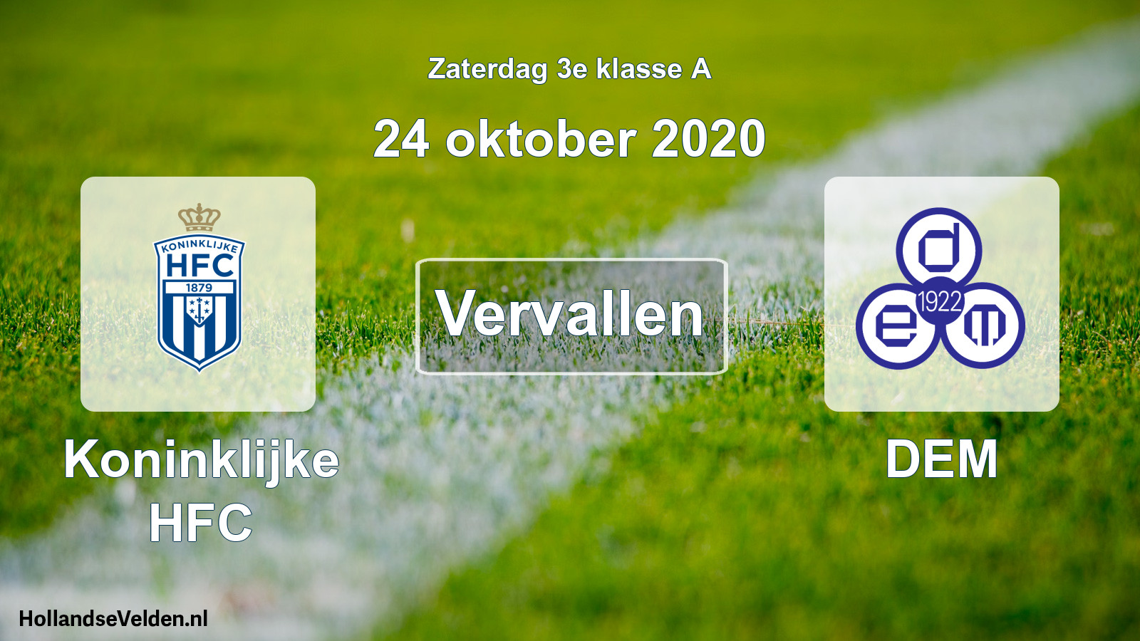 Scheduled Match: Koninklijke HFC - DEM (24 October 2020)