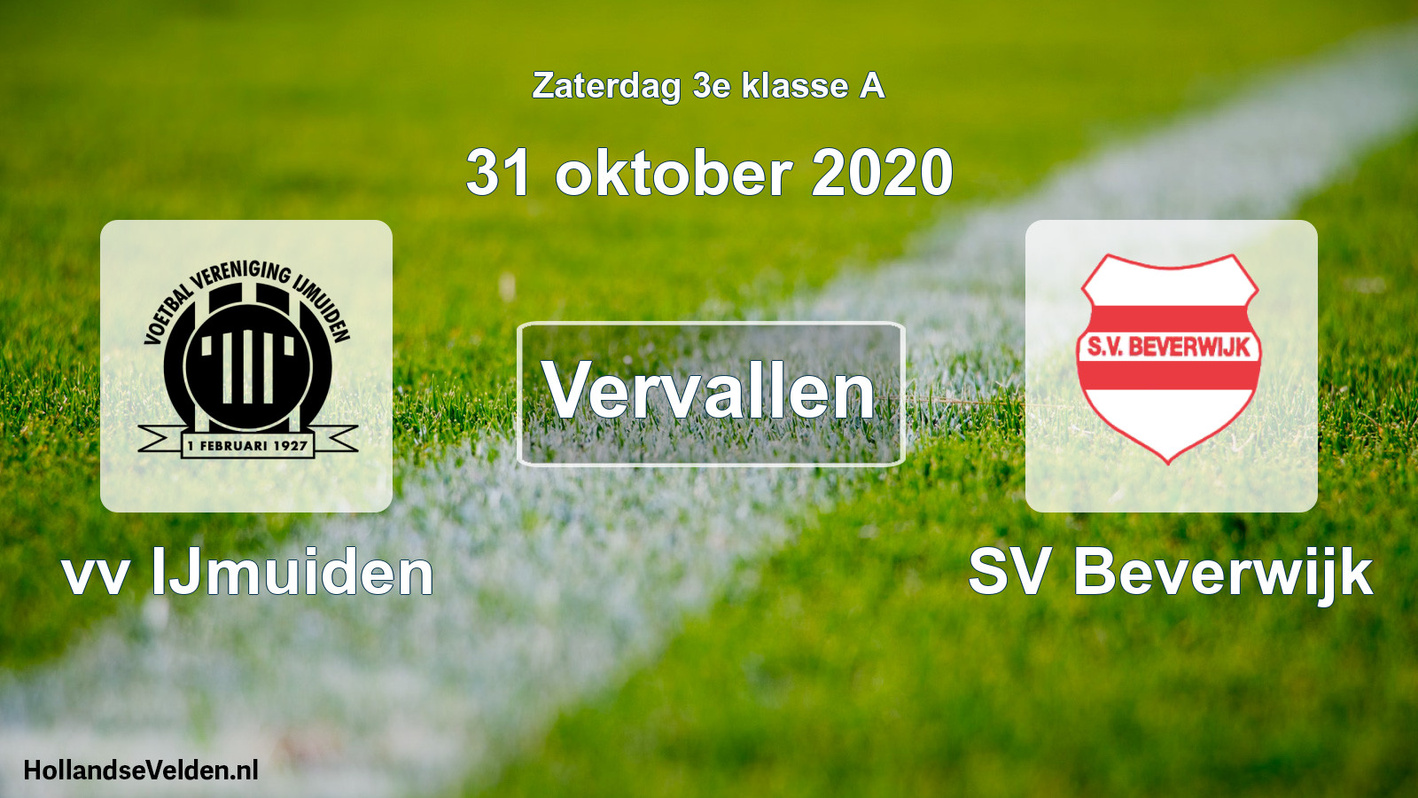 Scheduled Match: vv IJmuiden - SV Beverwijk (31 October 2020)