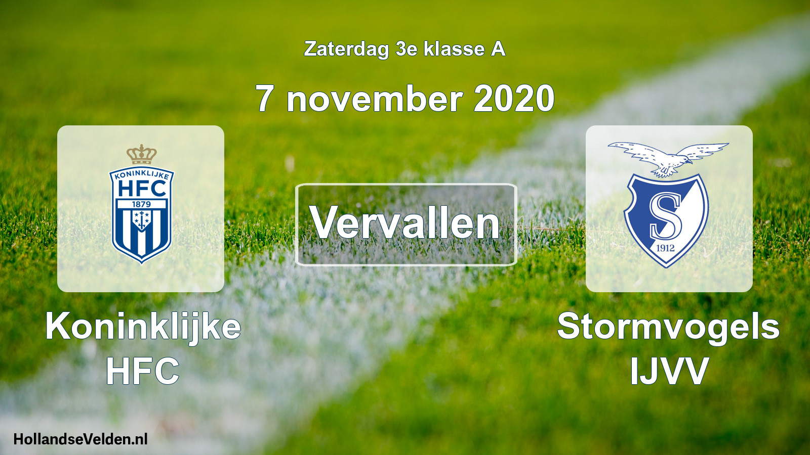 Scheduled Match: Koninklijke HFC - Stormvogels IJVV (7 November 2020)