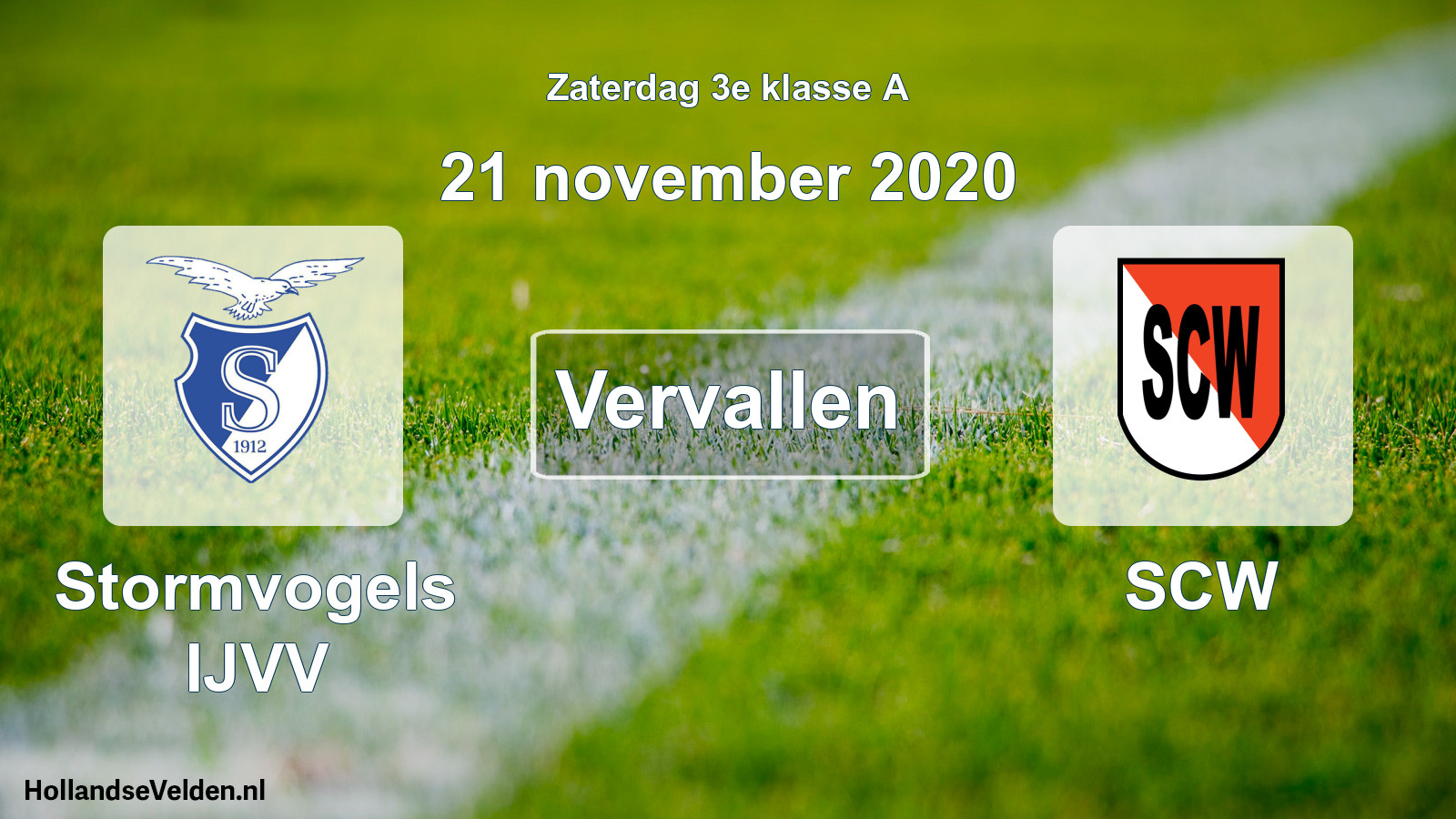 Scheduled Match: Stormvogels IJVV - SCW (21 November 2020)