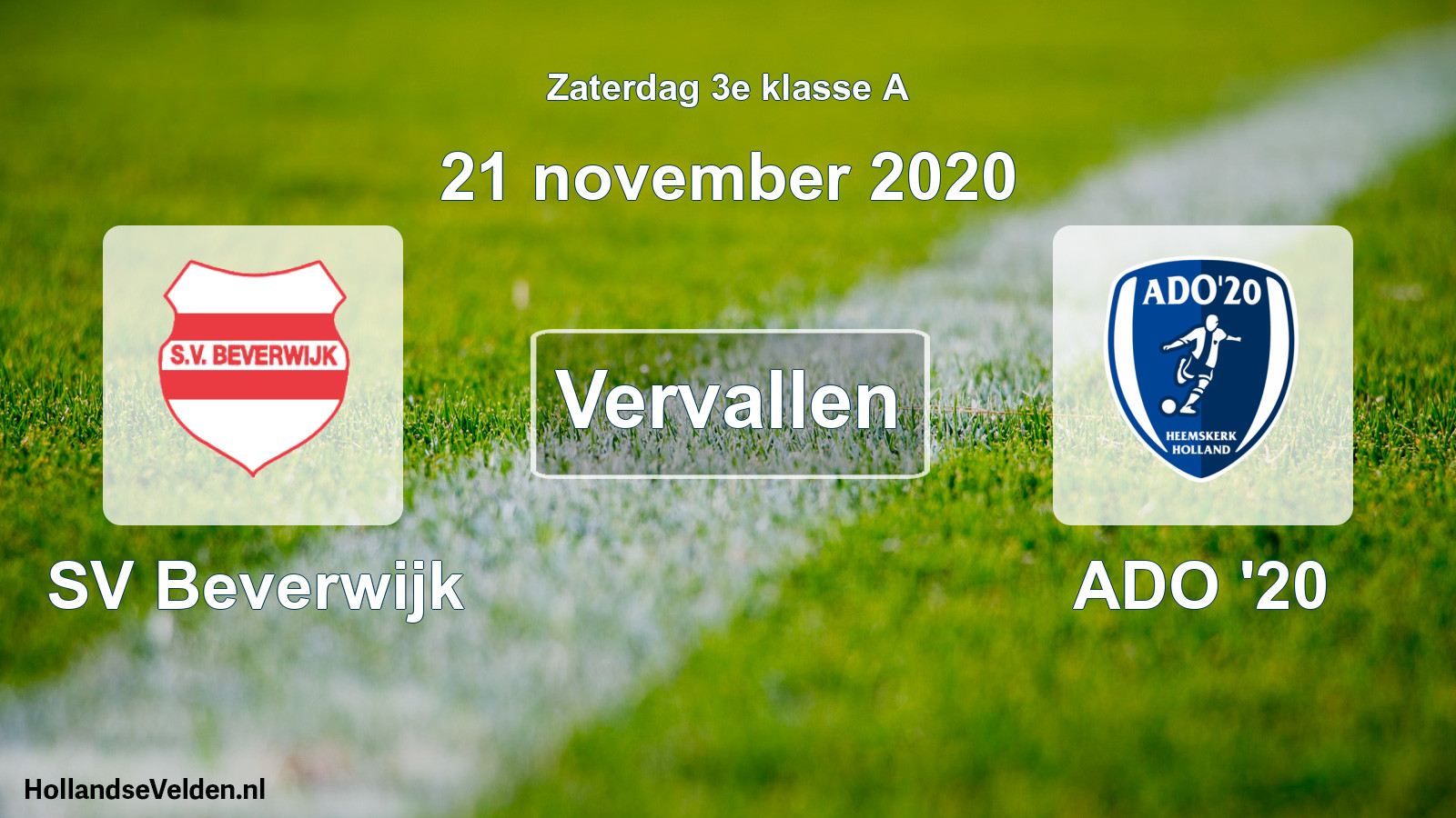 Scheduled Match: SV Beverwijk - ADO '20 (21 November 2020)