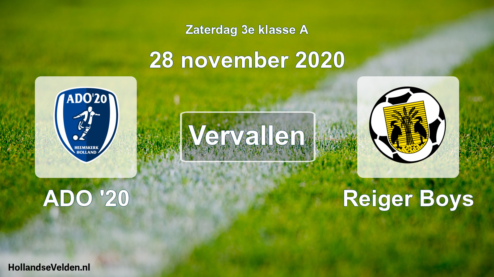 Scheduled Match: ADO '20 - Reiger Boys (28 November 2020)