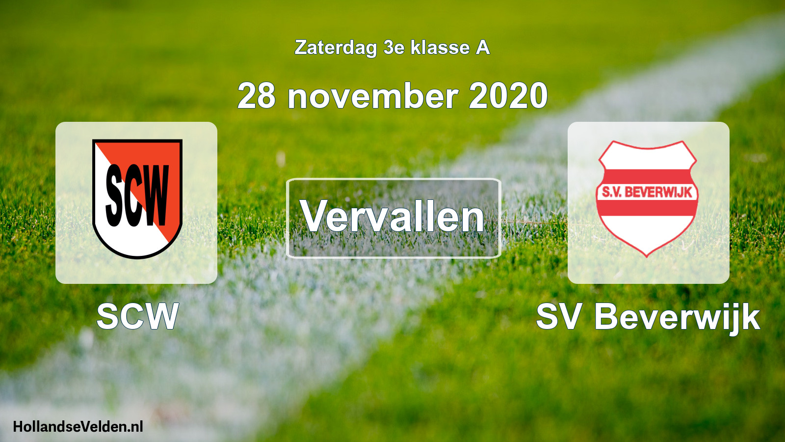Scheduled Match: SCW - SV Beverwijk (28 November 2020)