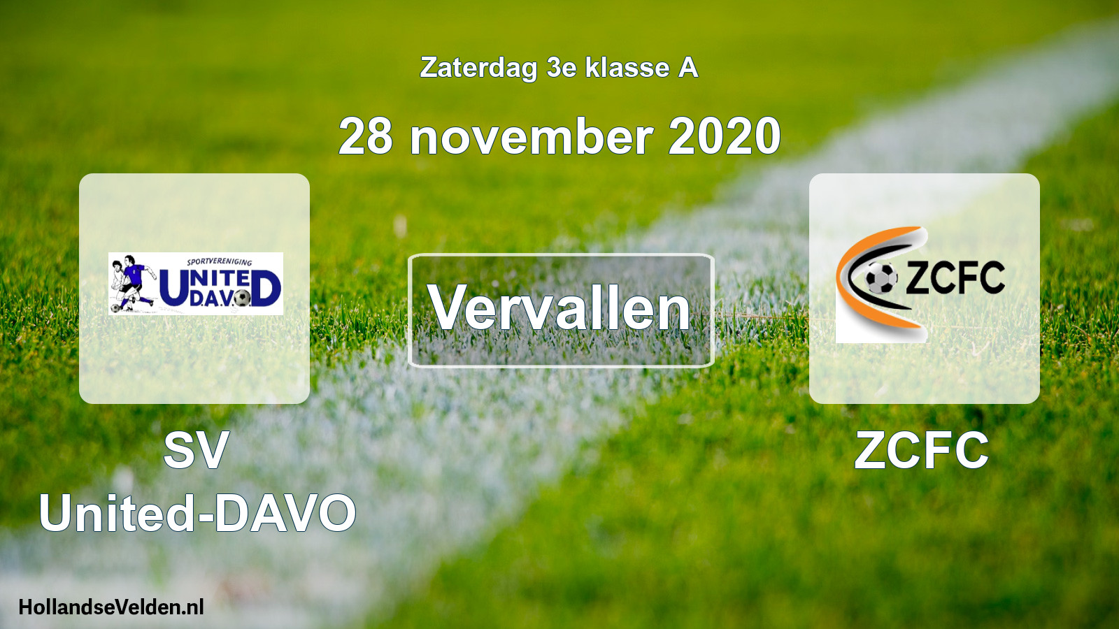 Scheduled Match: SV United-DAVO - ZCFC (28 November 2020)