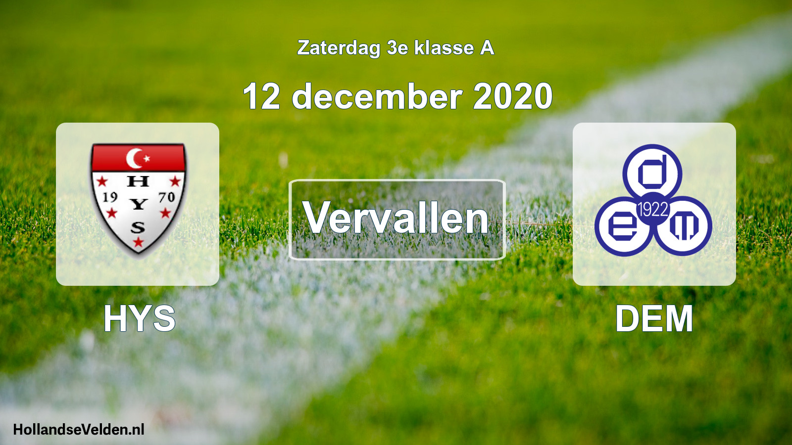 Scheduled Match: HYS - DEM (12 December 2020)