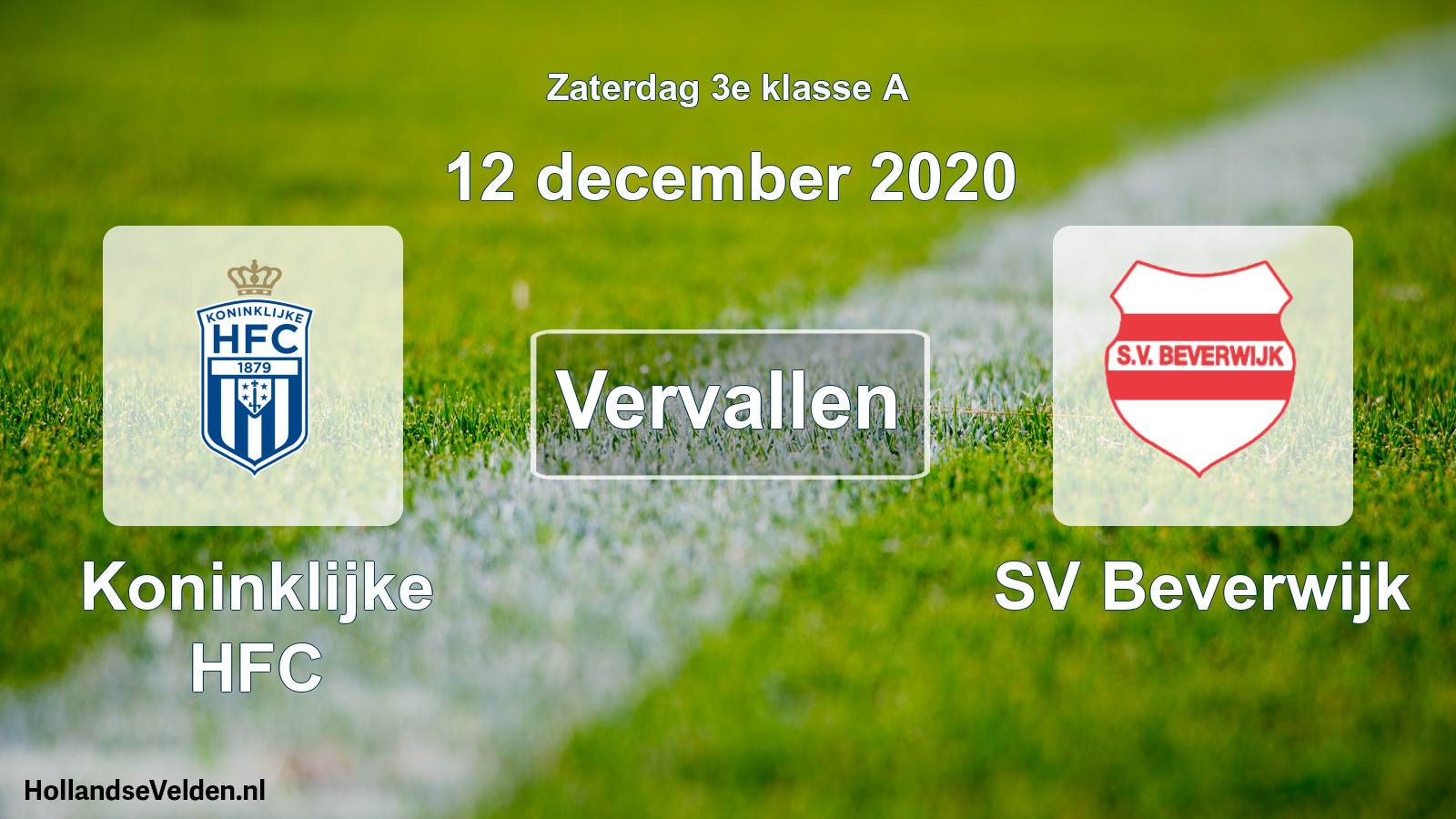 Scheduled Match: Koninklijke HFC - SV Beverwijk (12 December 2020)