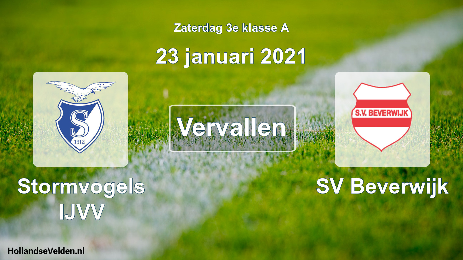 Scheduled Match: Stormvogels IJVV - SV Beverwijk (23 January 2021)