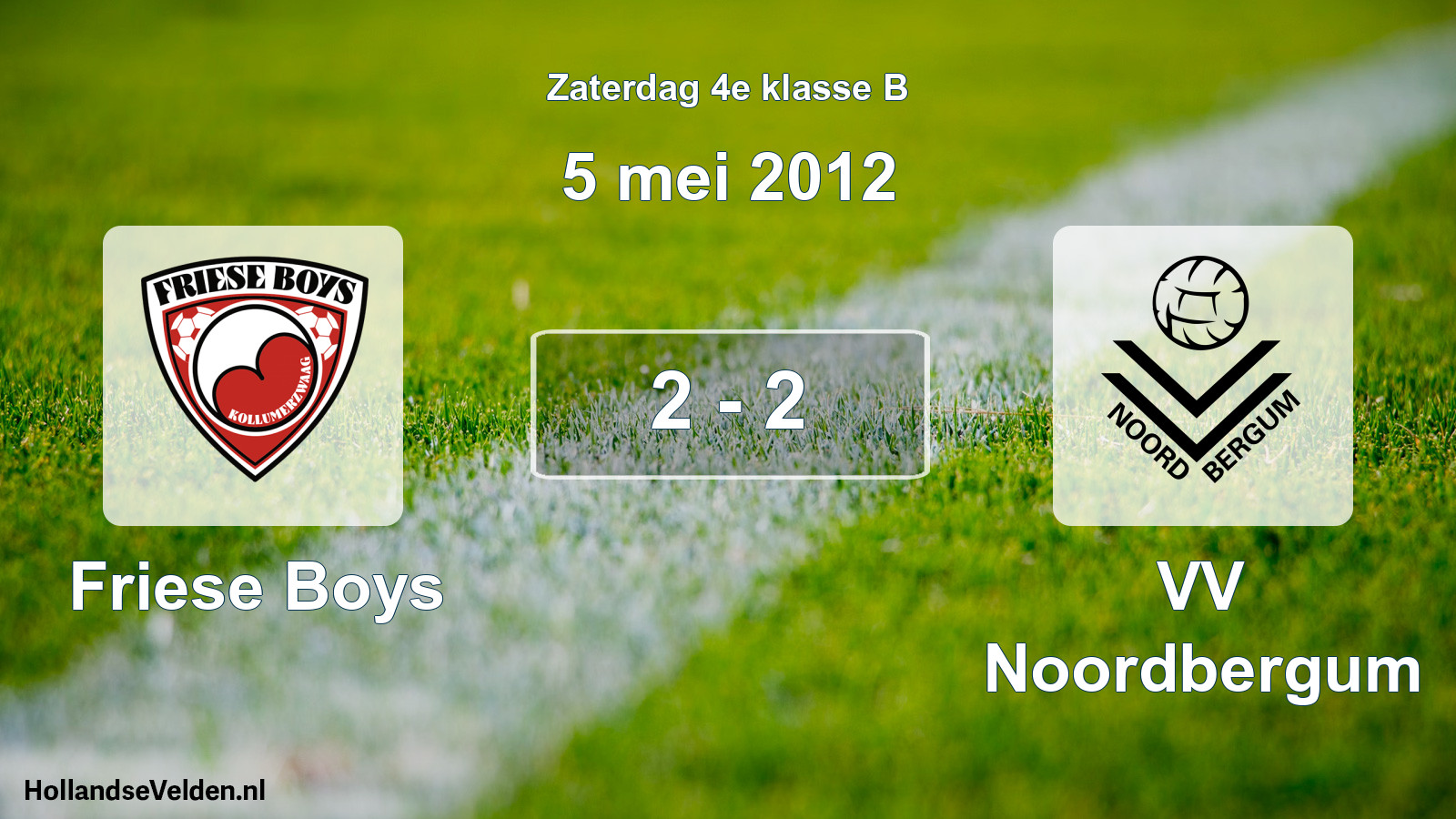 Total number of matches played: Friese Boys - VV Noordbergum 2 - 2 (5 May 2012)