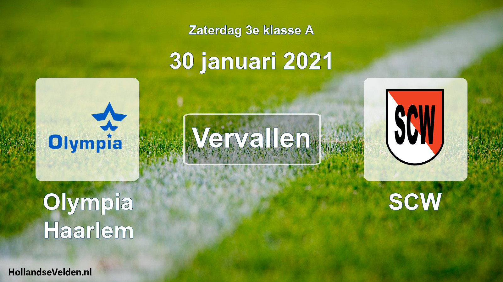 Scheduled Match: Olympia Haarlem - SCW (30 January 2021)