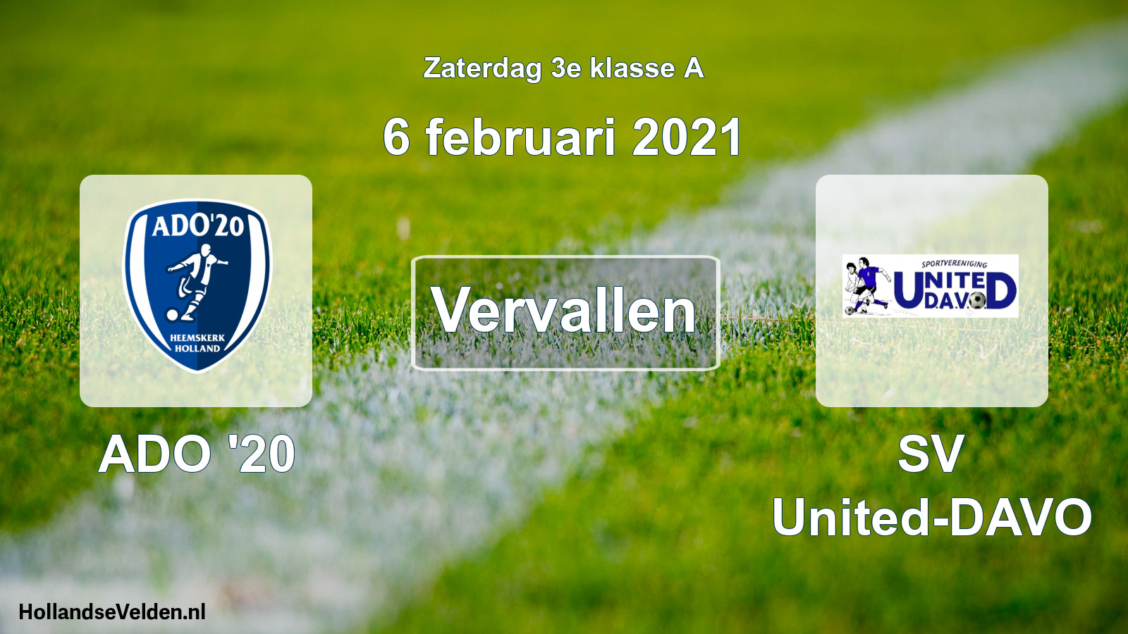Scheduled Match: ADO '20 - SV United-DAVO (6 February 2021)