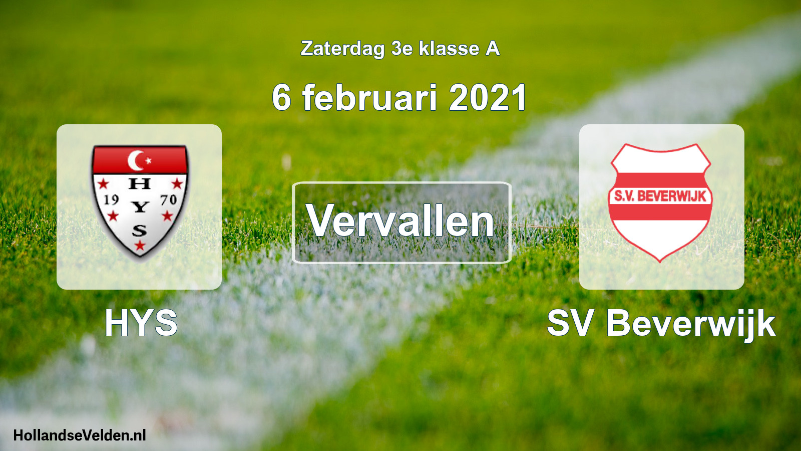 Scheduled Match: HYS - SV Beverwijk (6 February 2021)