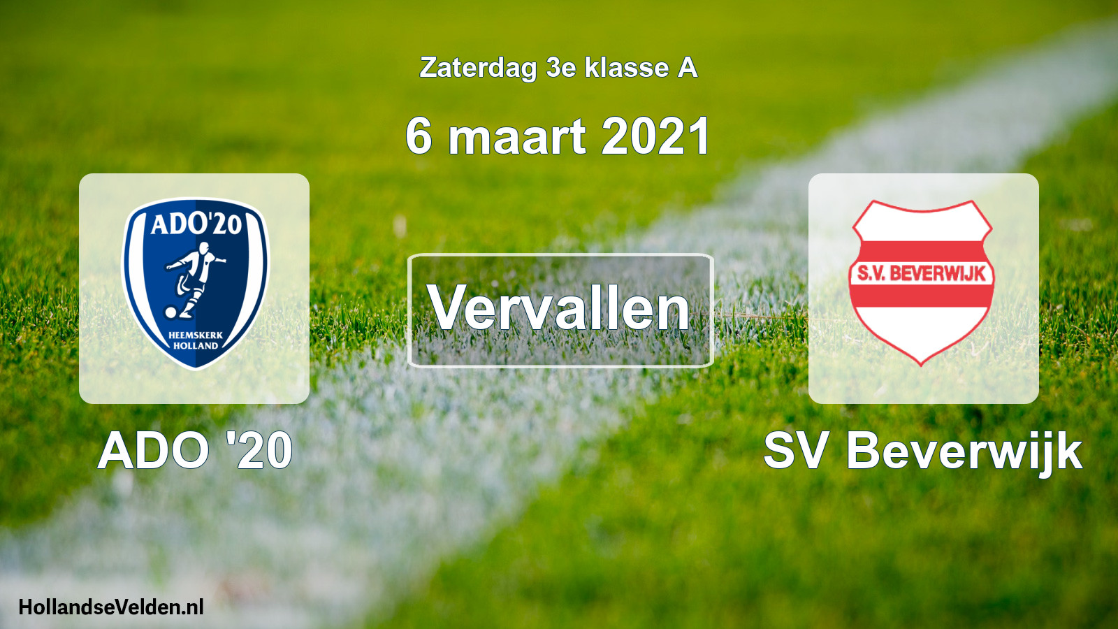 Scheduled Match: ADO '20 - SV Beverwijk (6 March 2021)