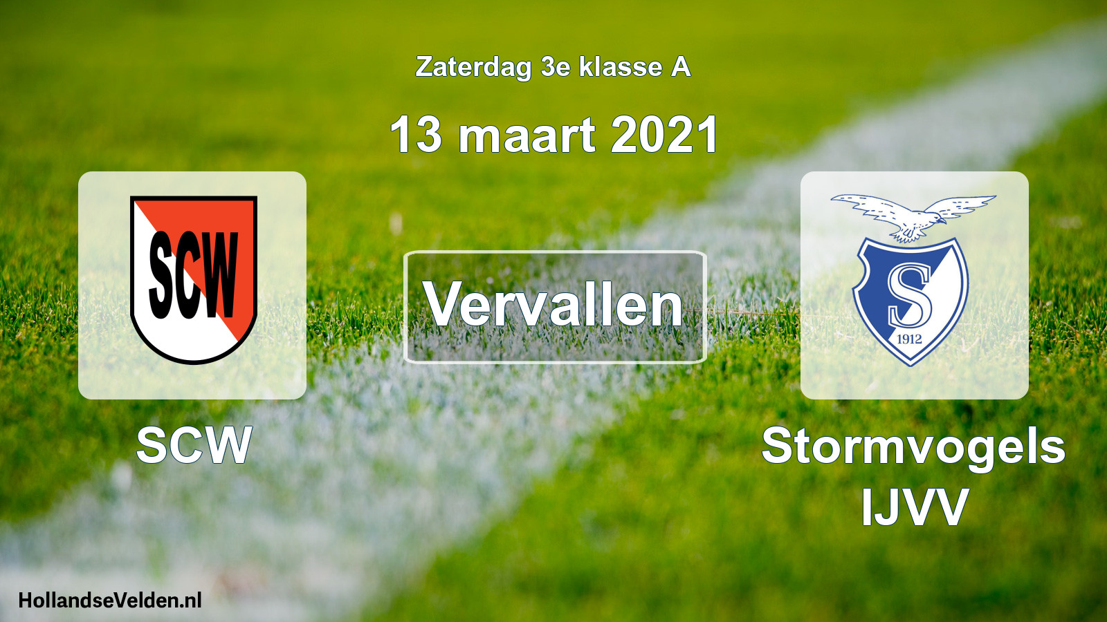 Scheduled Match: SCW - Stormvogels IJVV (13 March 2021)