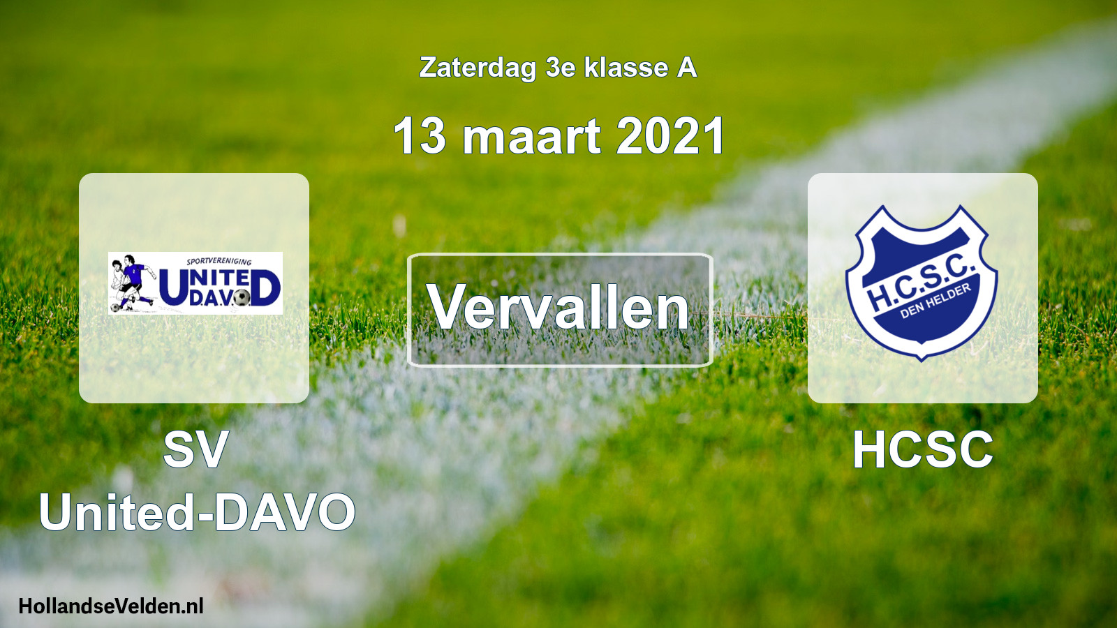 Scheduled Match: SV United-DAVO - HCSC (13 March 2021)
