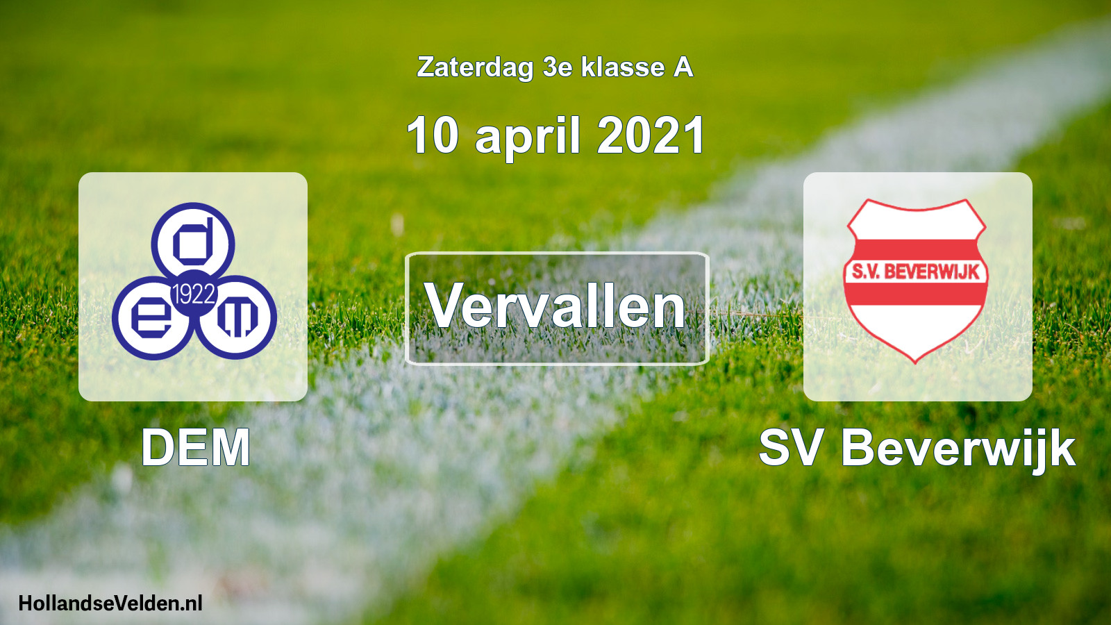 Scheduled Match: DEM - SV Beverwijk (10 April 2021)