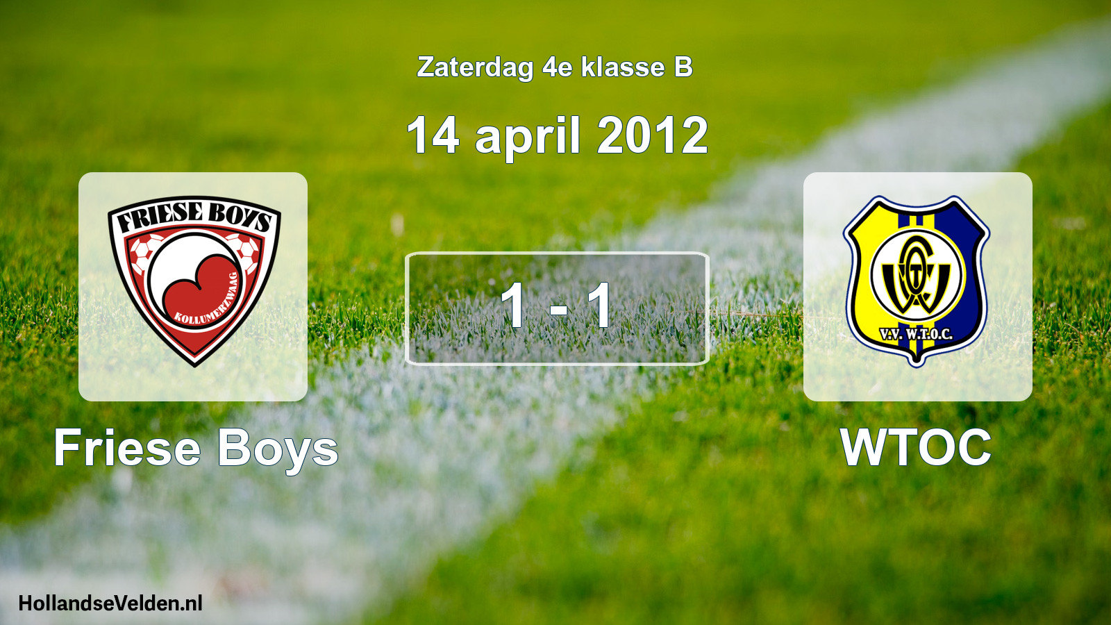 Total number of matches played: Friese Boys - WTOC 1 - 1 (14 April 2012)