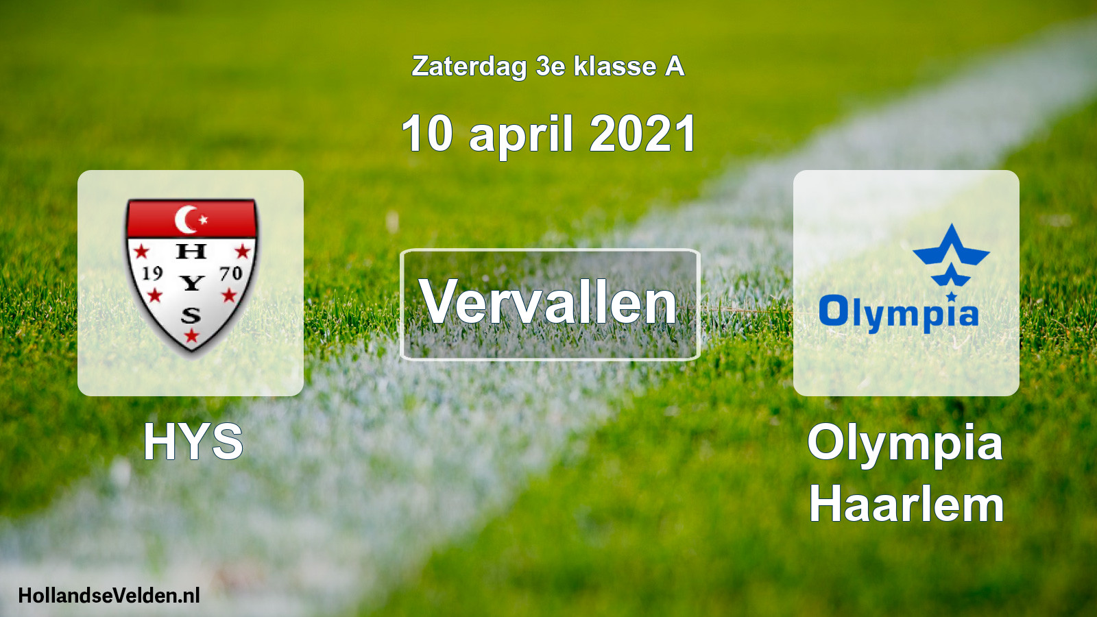 Scheduled Match: HYS - Olympia Haarlem (10 April 2021)