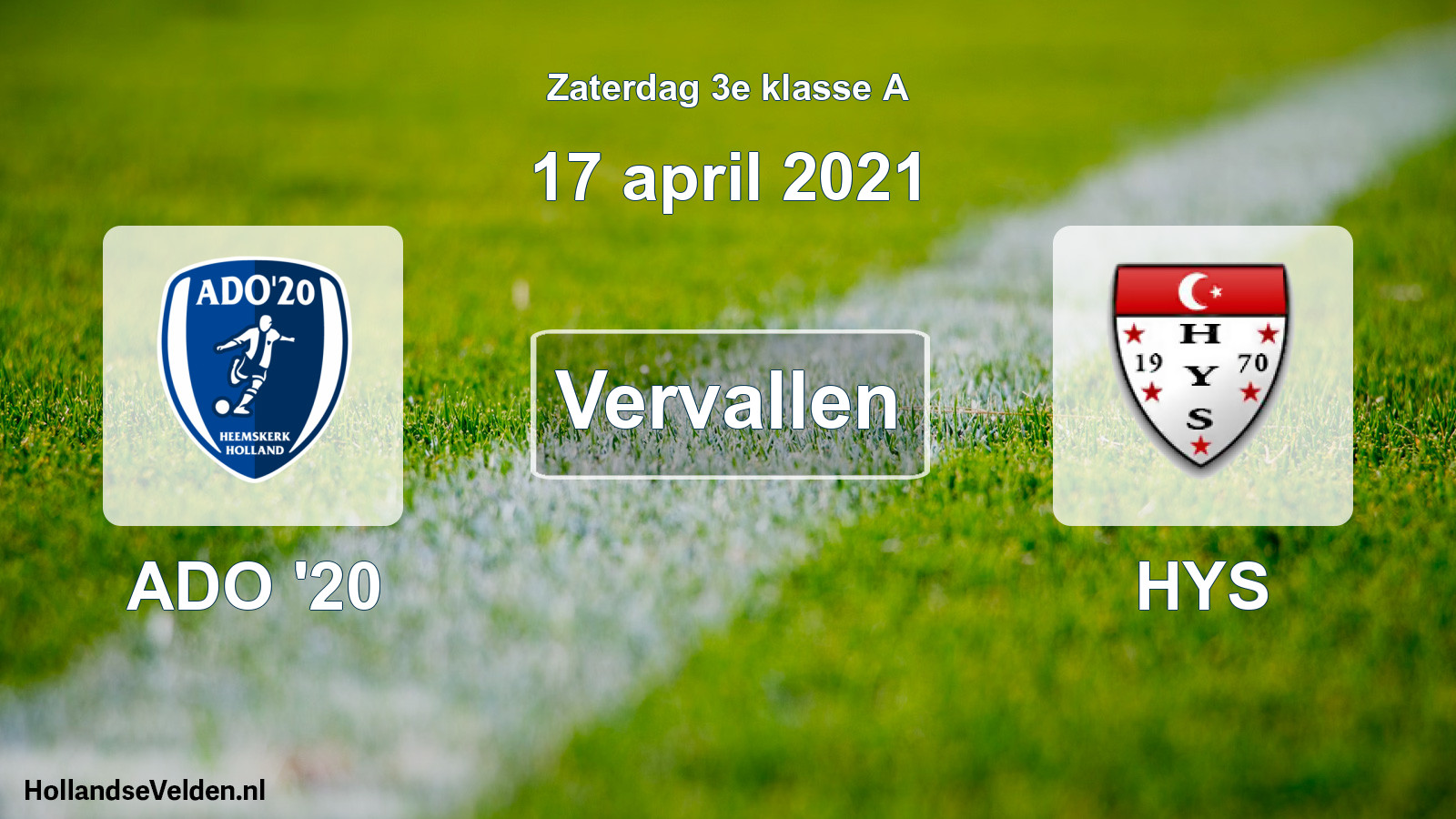 Scheduled Match: ADO '20 - HYS (17 April 2021)