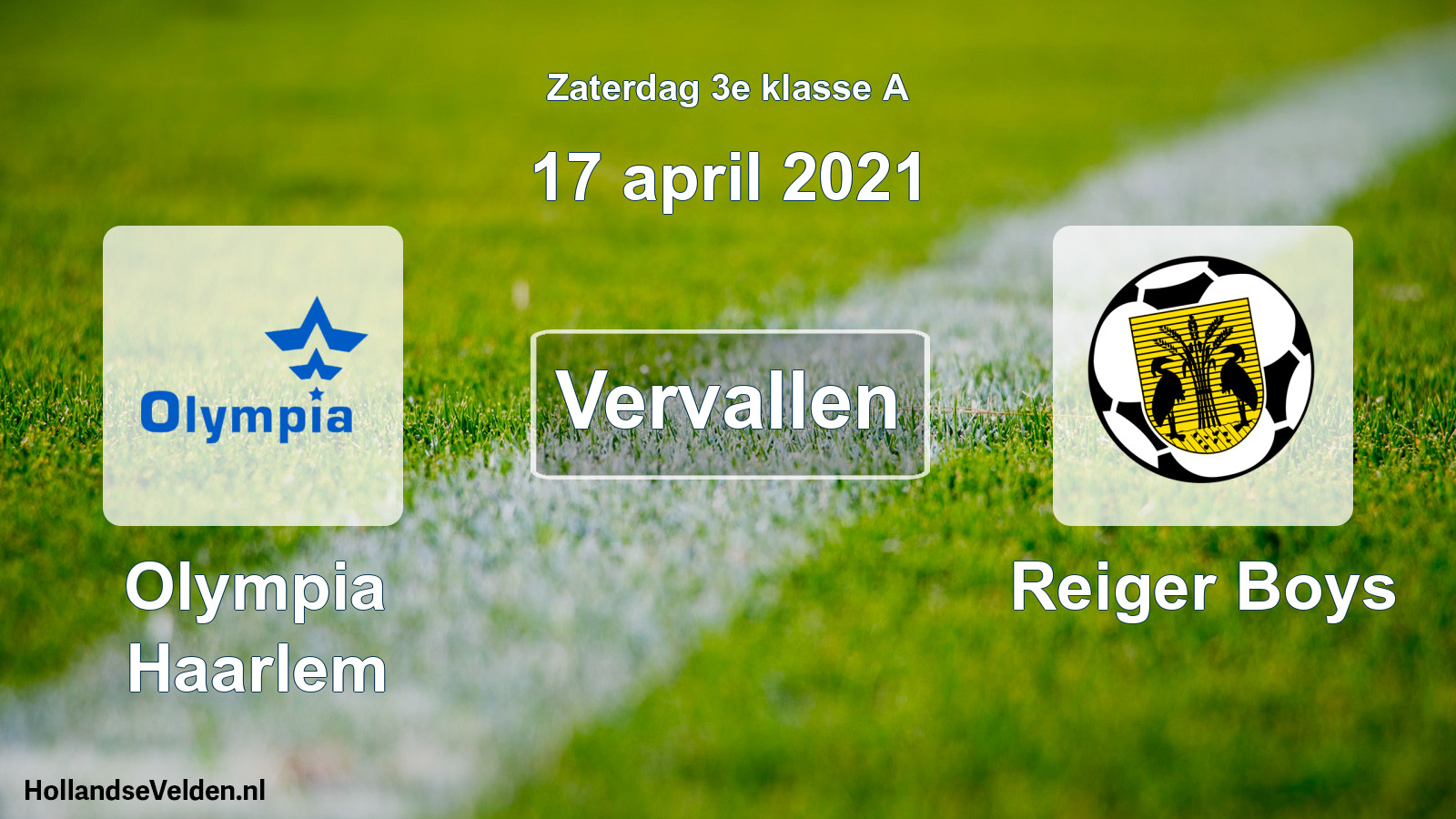 Scheduled Match: Olympia Haarlem - Reiger Boys (17 April 2021)