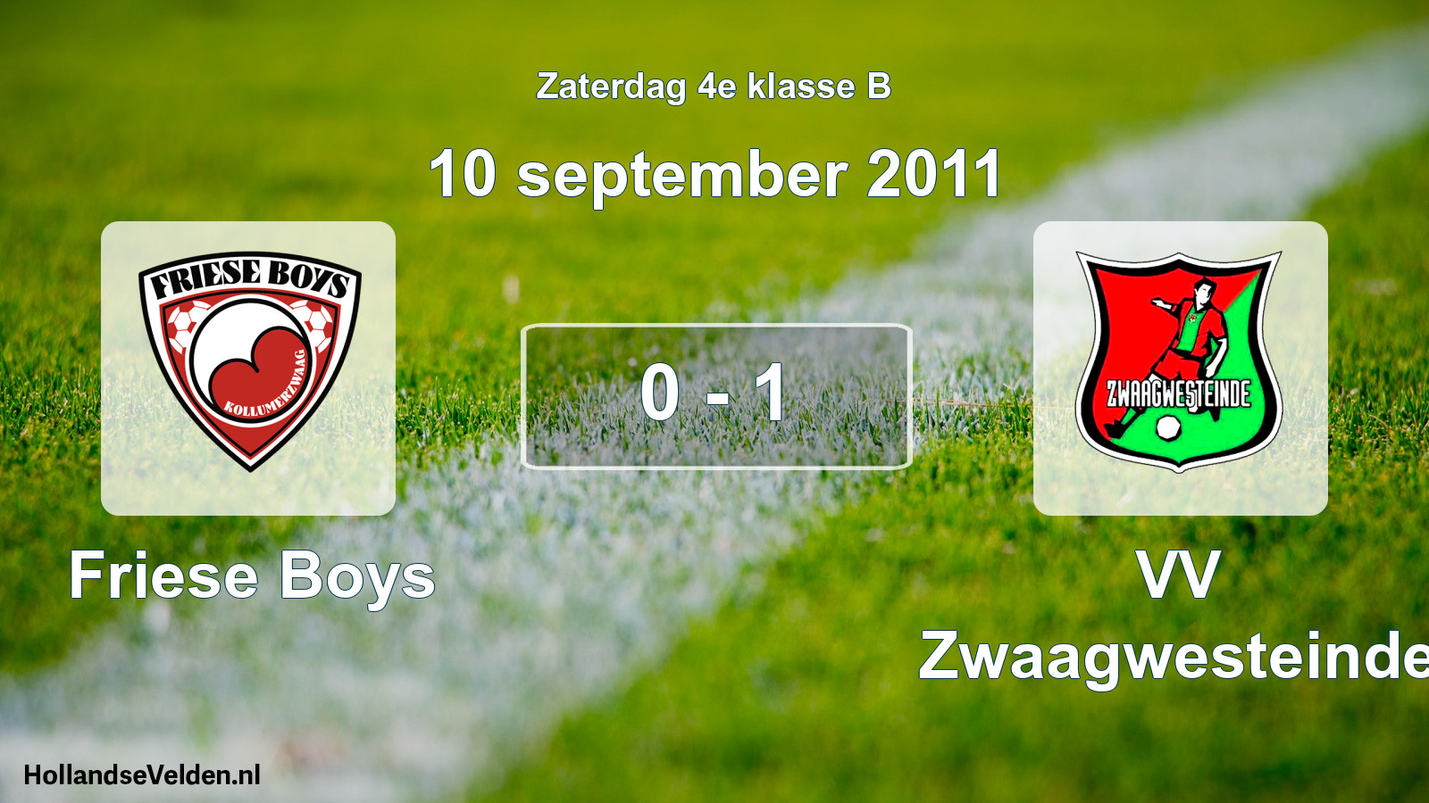 Total number of matches played: Friese Boys - VV Zwaagwesteinde 0 - 1 (10 September 2011)
