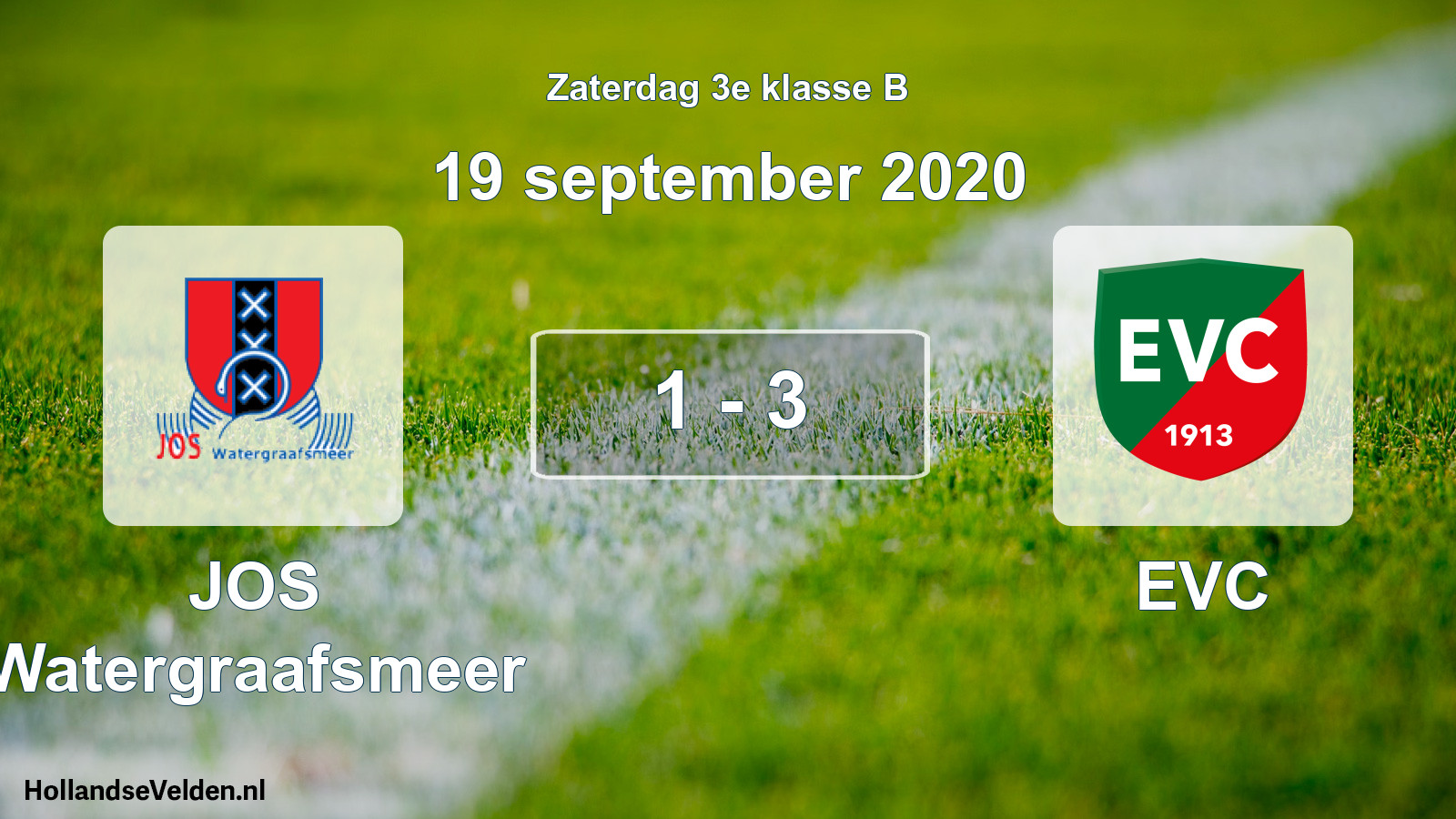 Total number of matches played: JOS Watergraafsmeer - EVC 1 - 3 (19 September 2020)