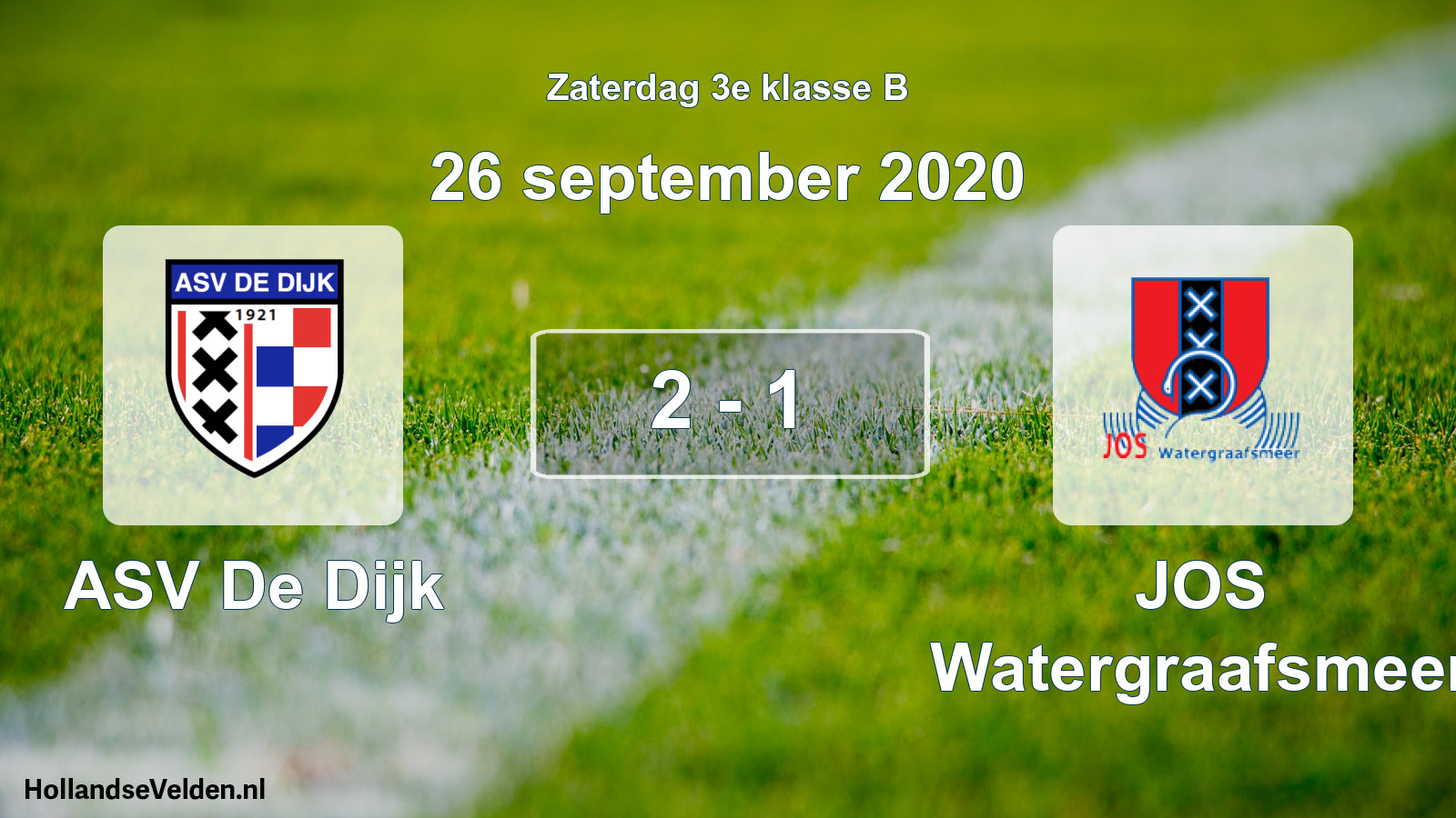 Total number of matches played: ASV De Dijk - JOS Watergraafsmeer 2 - 1 (26 September 2020)