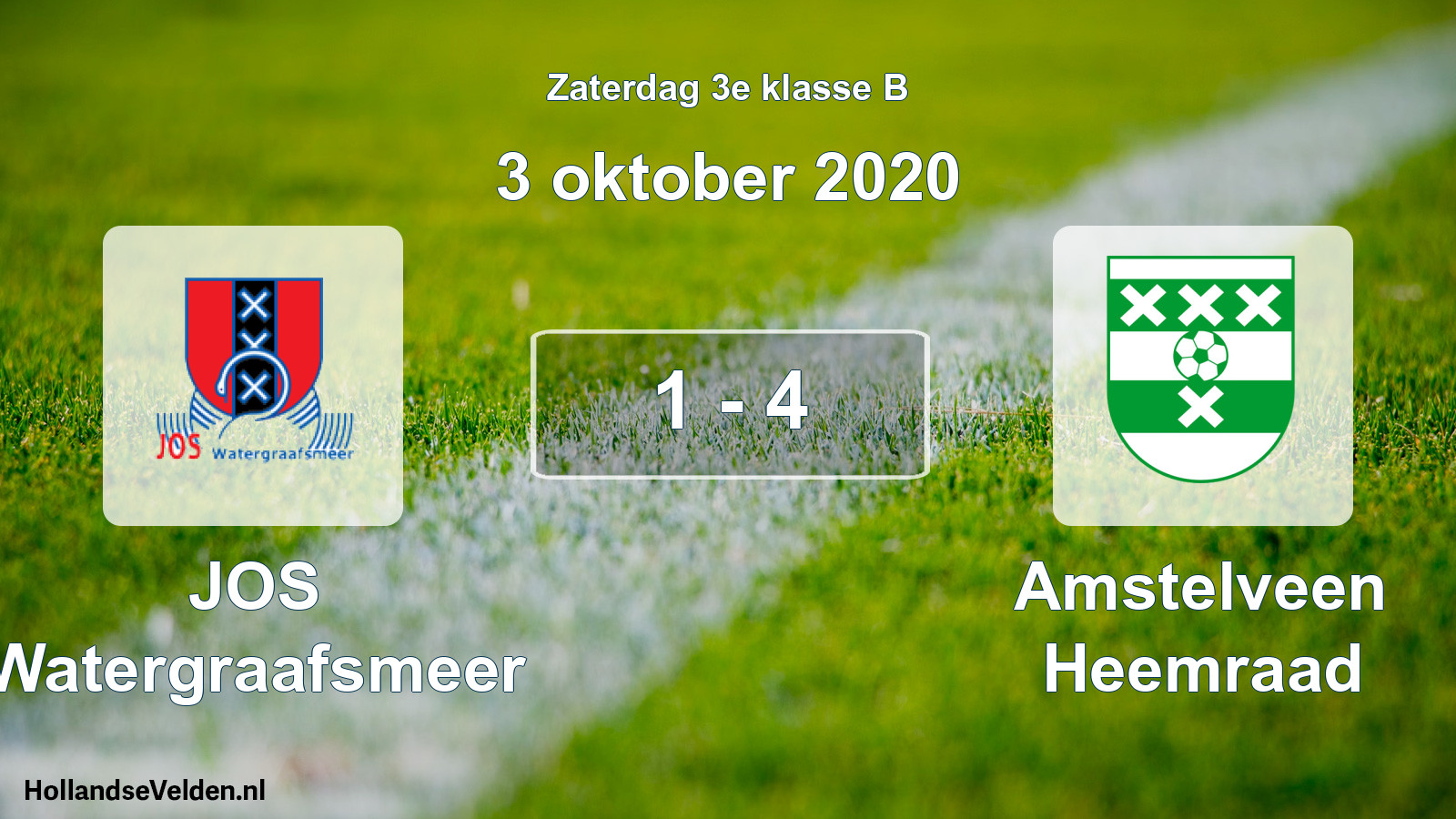 Total number of matches played: JOS Watergraafsmeer - Amstelveen Heemraad 1 - 4 (3 October 2020)