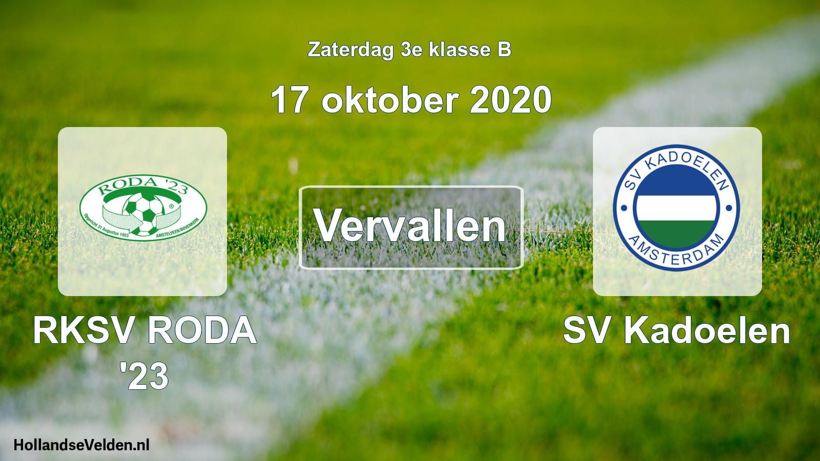 Scheduled Match: RKSV RODA '23 - SV Kadoelen (17 October 2020)