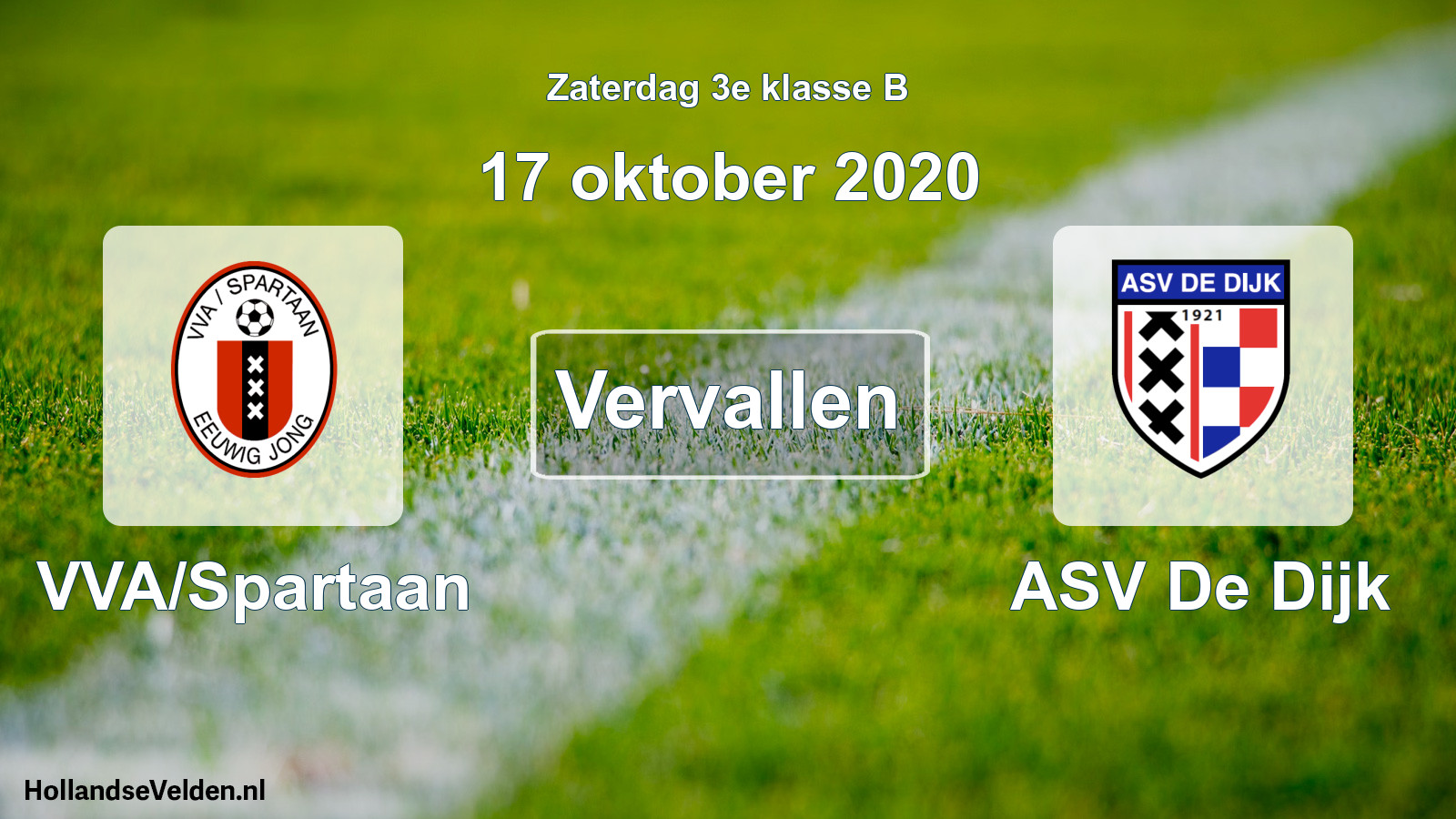 Scheduled Match: VVA/Spartaan - ASV De Dijk (17 October 2020)