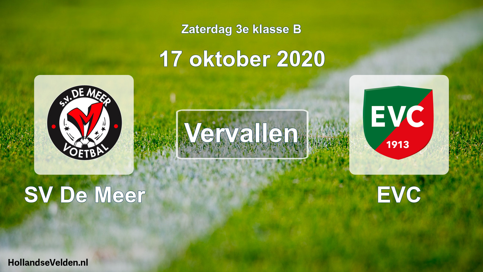 Scheduled Match: SV De Meer - EVC (17 October 2020)