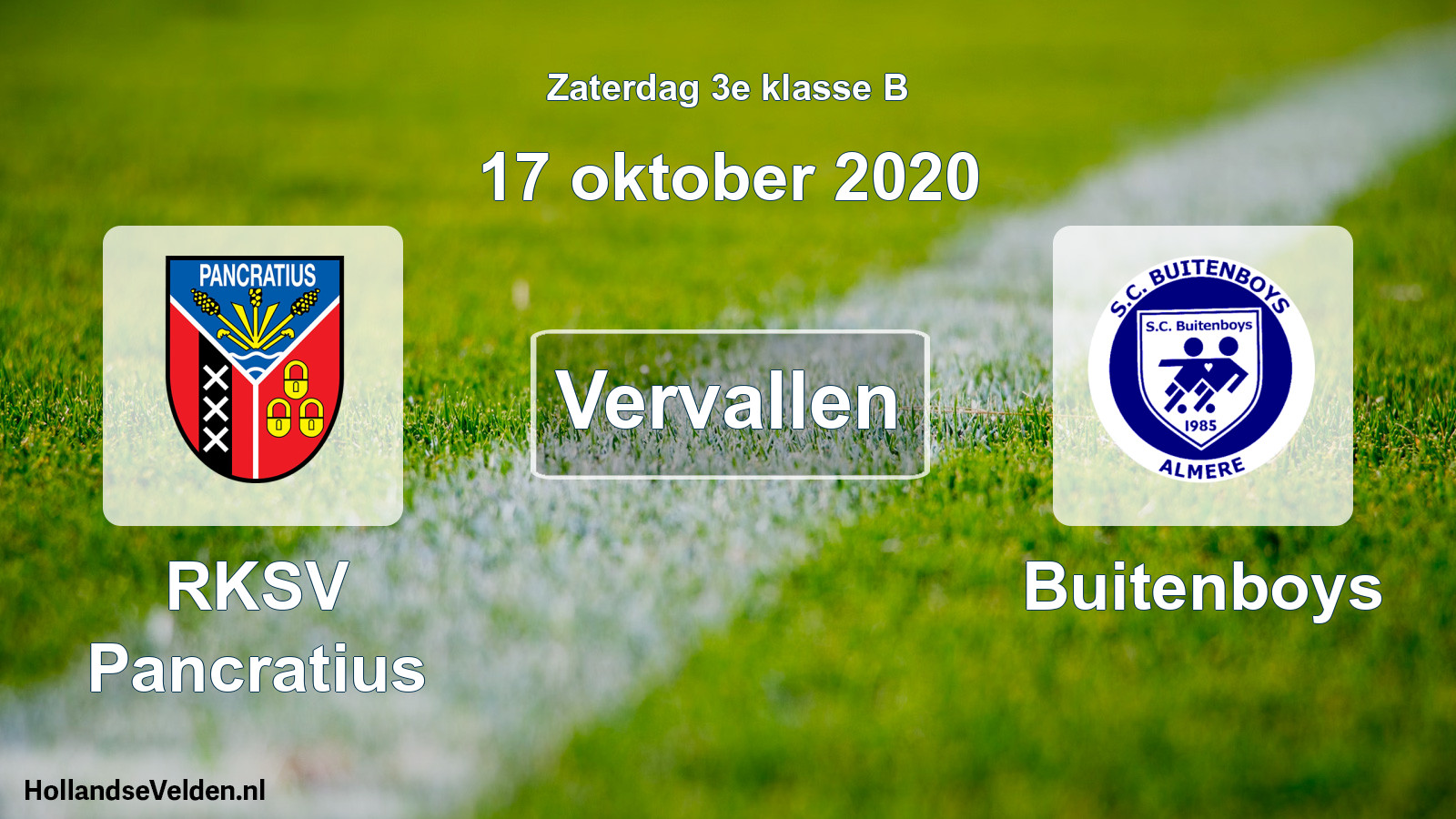 Scheduled Match: RKSV Pancratius - Buitenboys (17 October 2020)