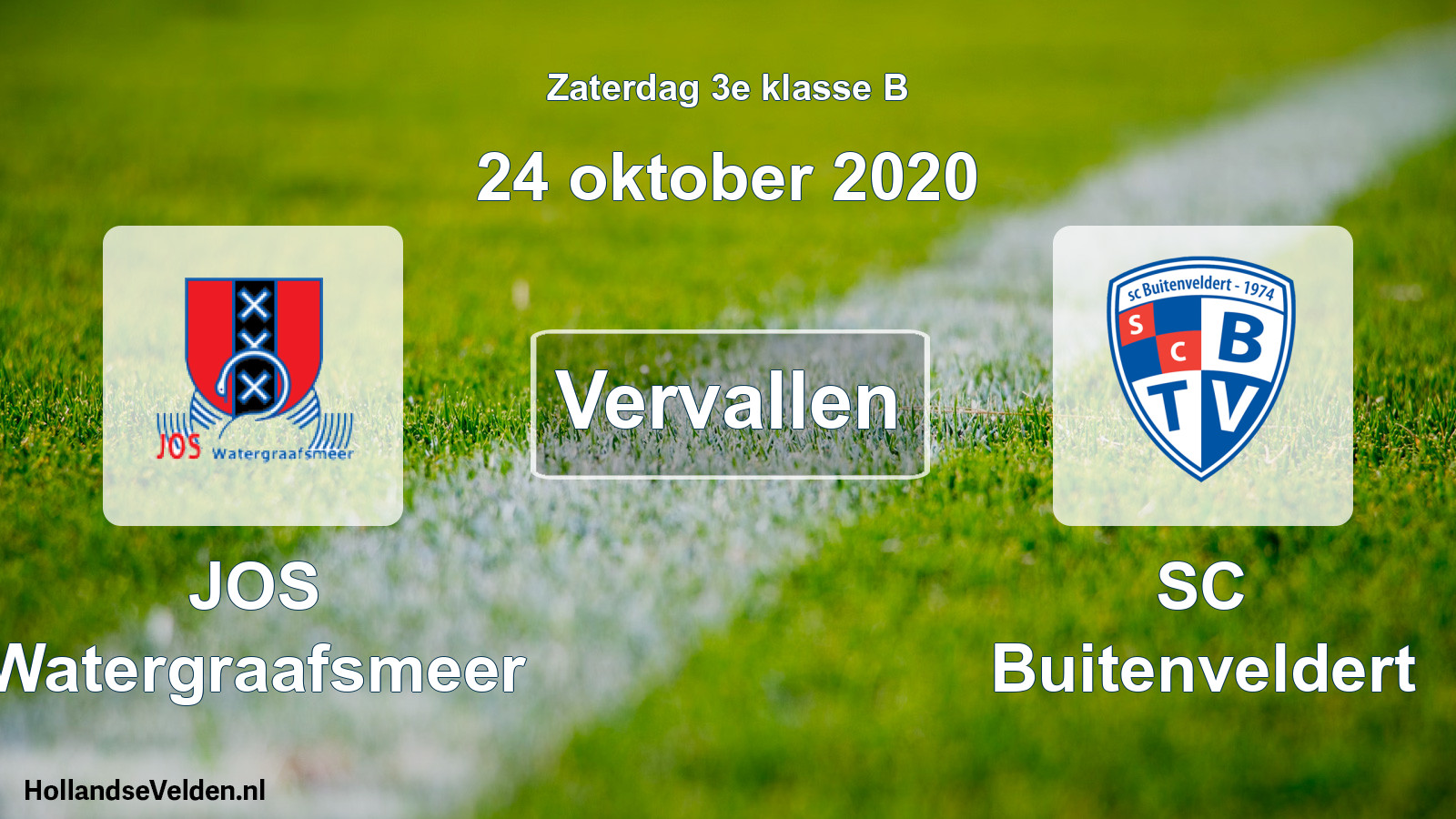 Scheduled Match: JOS Watergraafsmeer - SC Buitenveldert (24 October 2020)