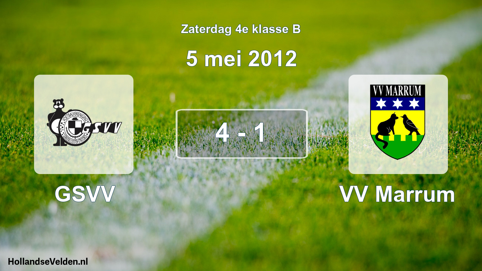 Total number of matches played: GSVV - VV Marrum 4 - 1 (5 May 2012)