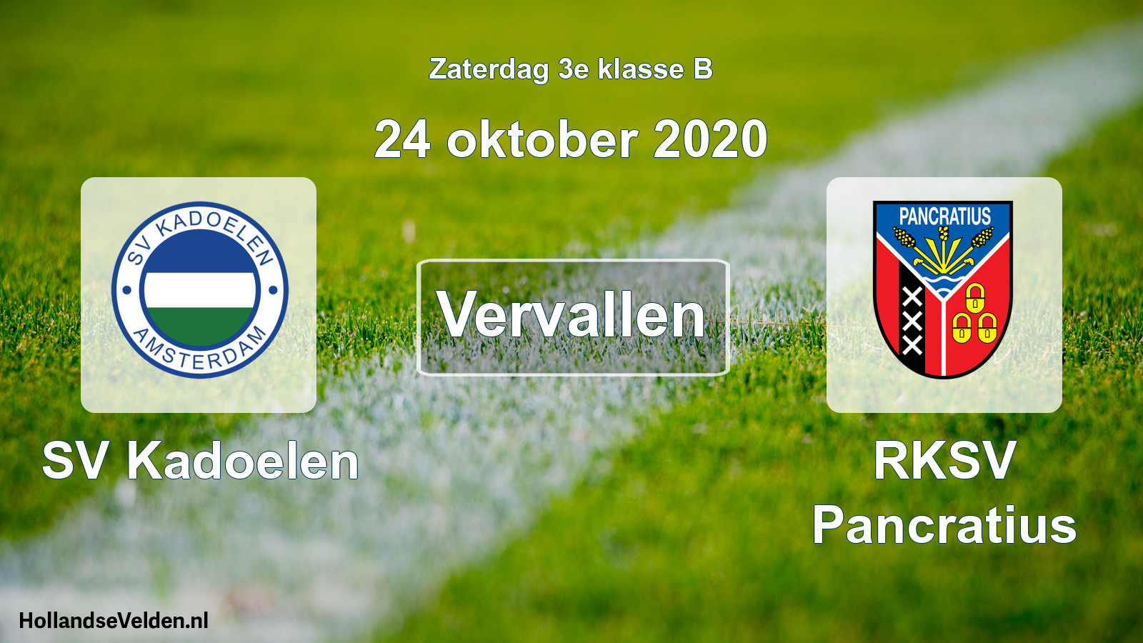 Scheduled Match: SV Kadoelen - RKSV Pancratius (24 October 2020)