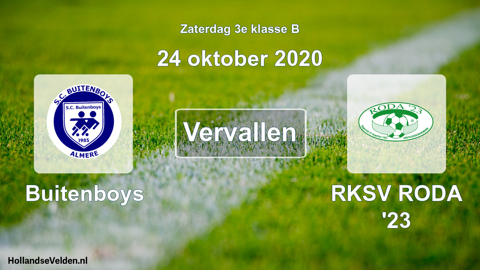 Scheduled Match: Buitenboys - RKSV RODA '23 (24 October 2020)
